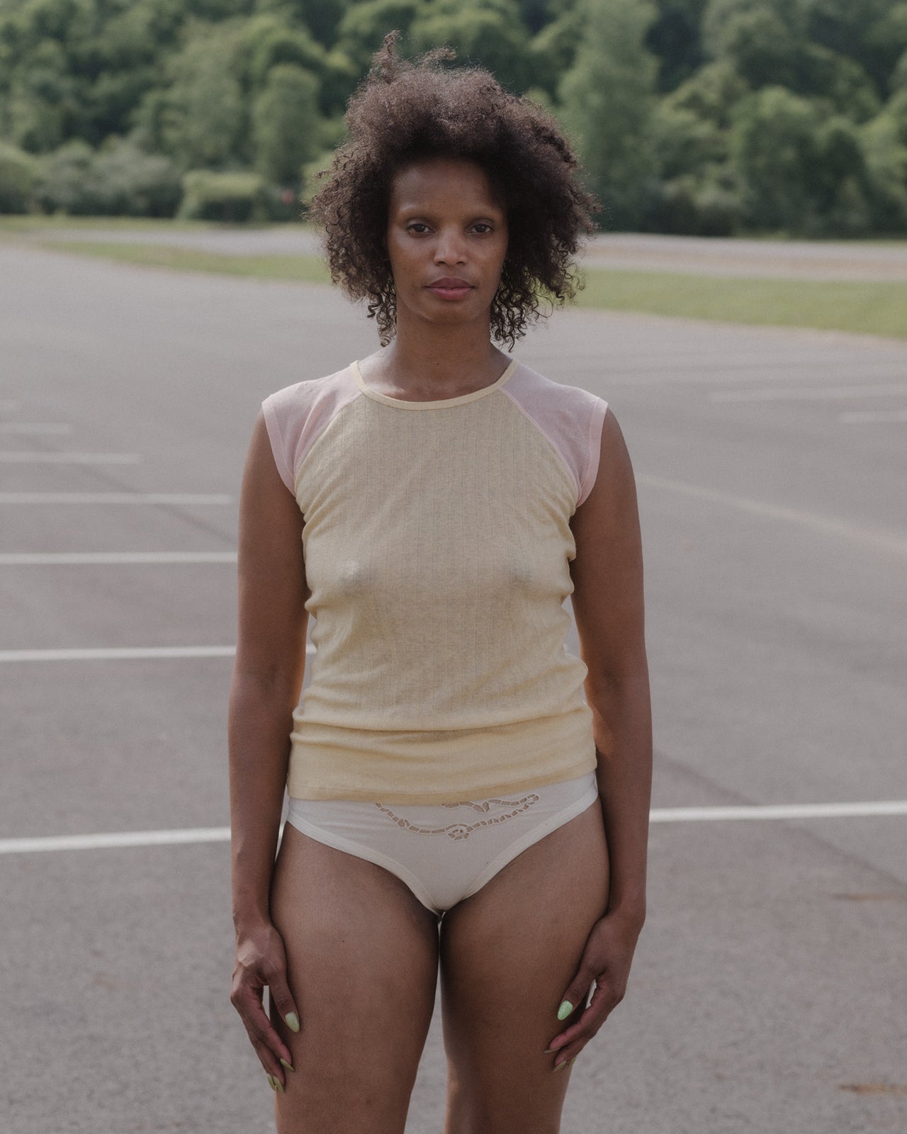 Gene Tank - Lyocell Wool Rib - Hen Yellow / Buio Pink