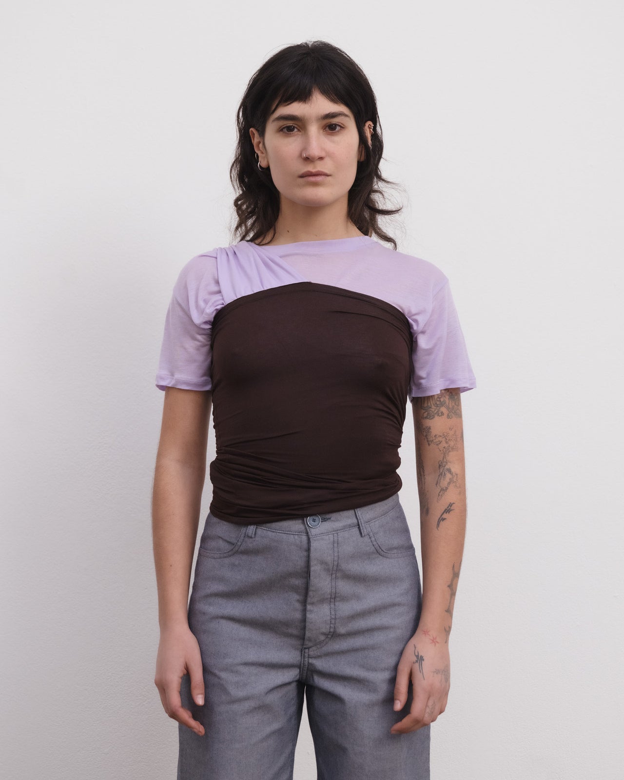 Geo Tank - Bamboo Lyocell - Tactile / One Purple