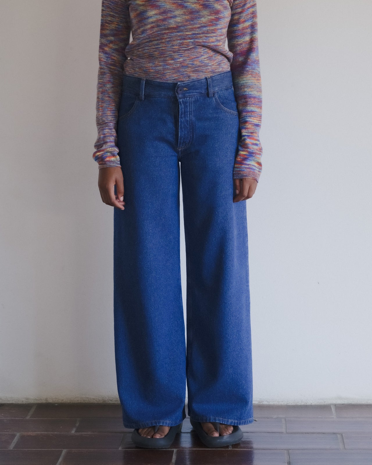 Grass Pants - Silk Cotton Denim - Indigo Blue Wash