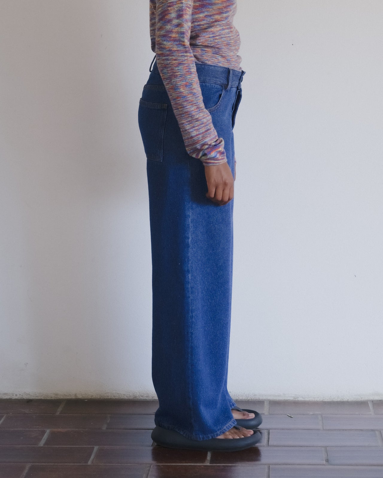 Grass Pants - Silk Cotton Denim - Indigo Blue Wash