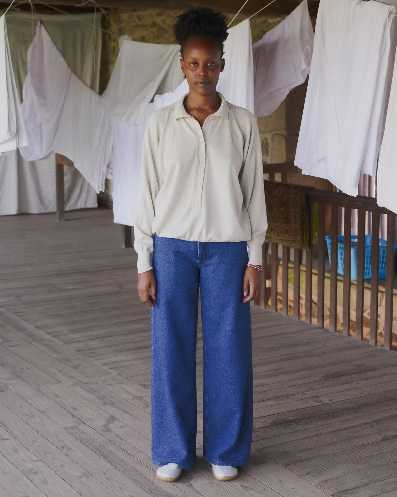 Grass Pants - Silk Cotton Denim - Indigo Blue Wash
