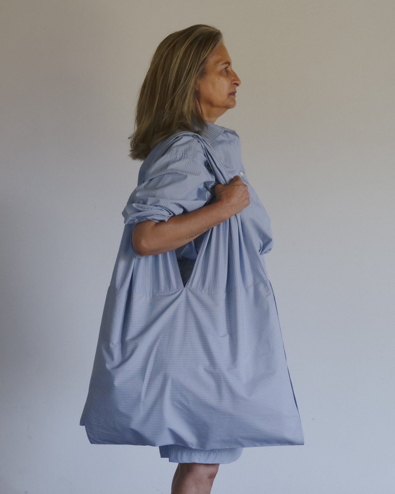 Hale Bag - Organic Cotton Poplin - Blue Stripe