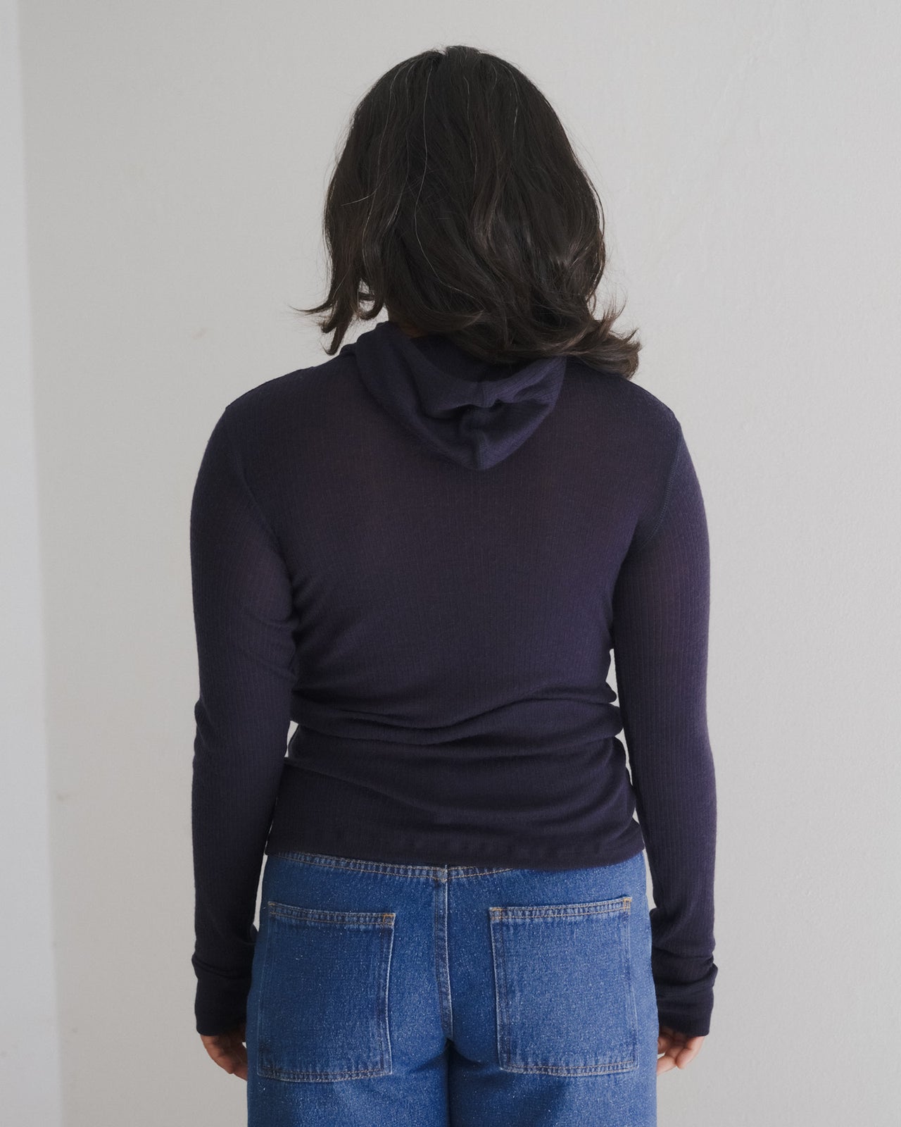 Hanifa Hoodie - Fine Wool Rib - Murano Navy