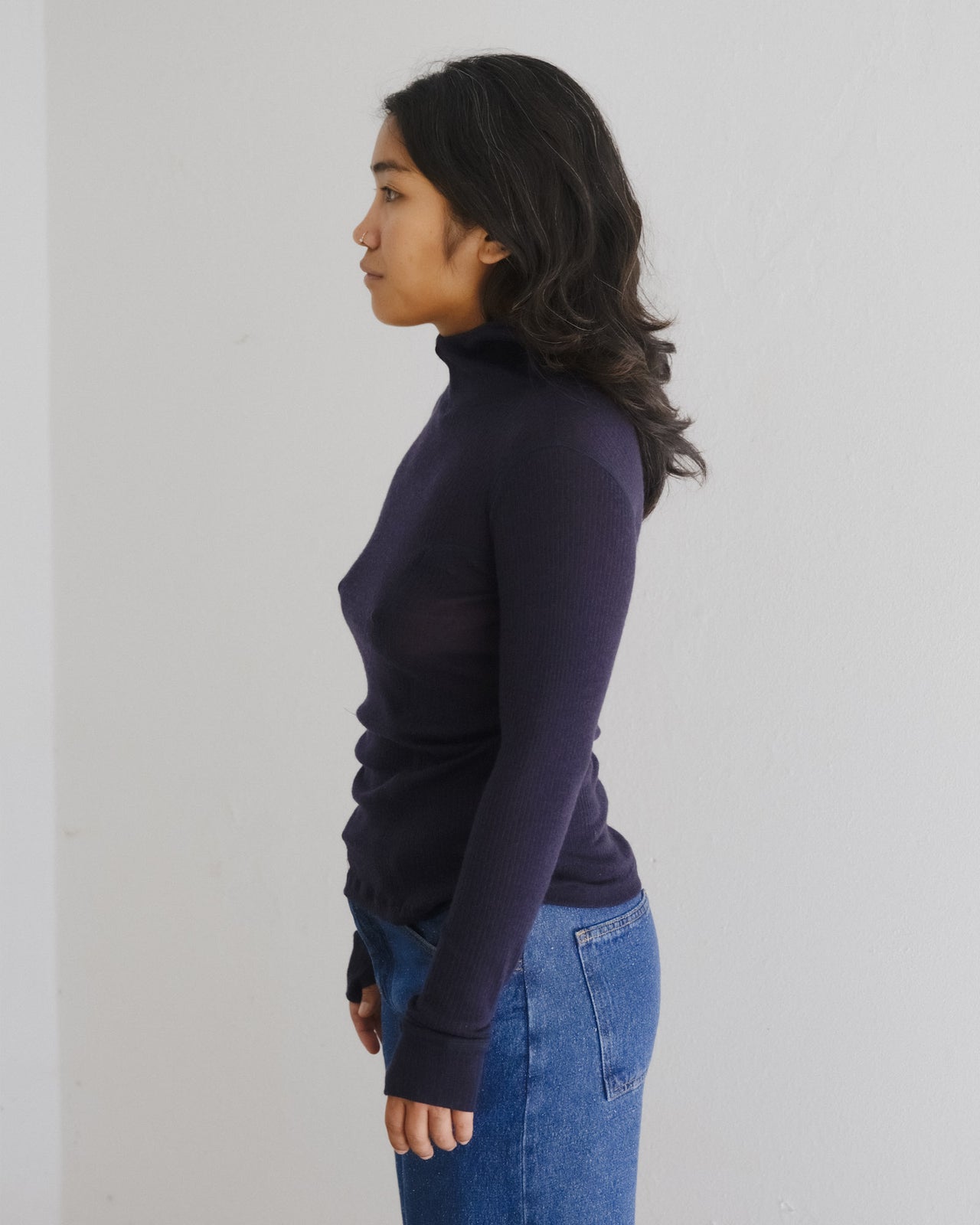 Hanifa Hoodie - Fine Wool Rib - Murano Navy