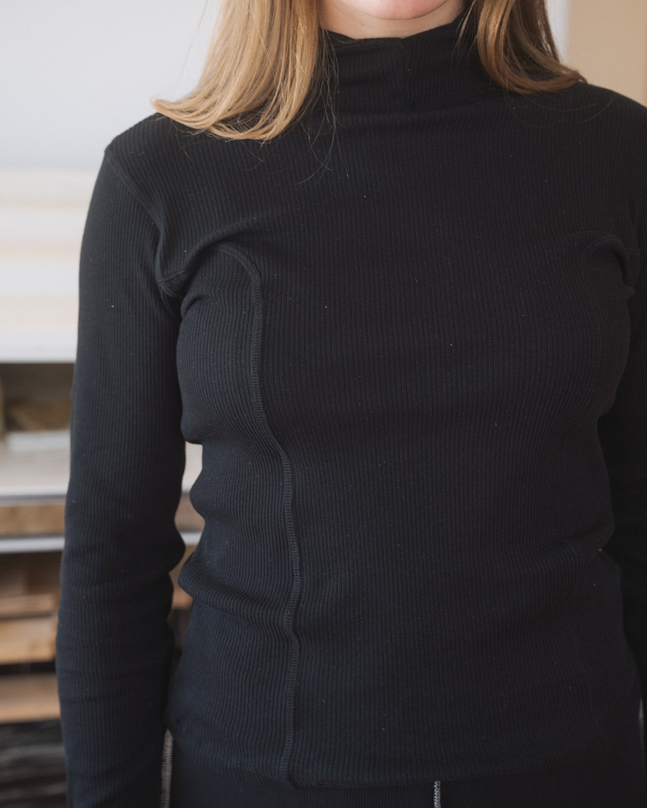 Hanifa Hoodie - Recycled Cotton Rib - Black