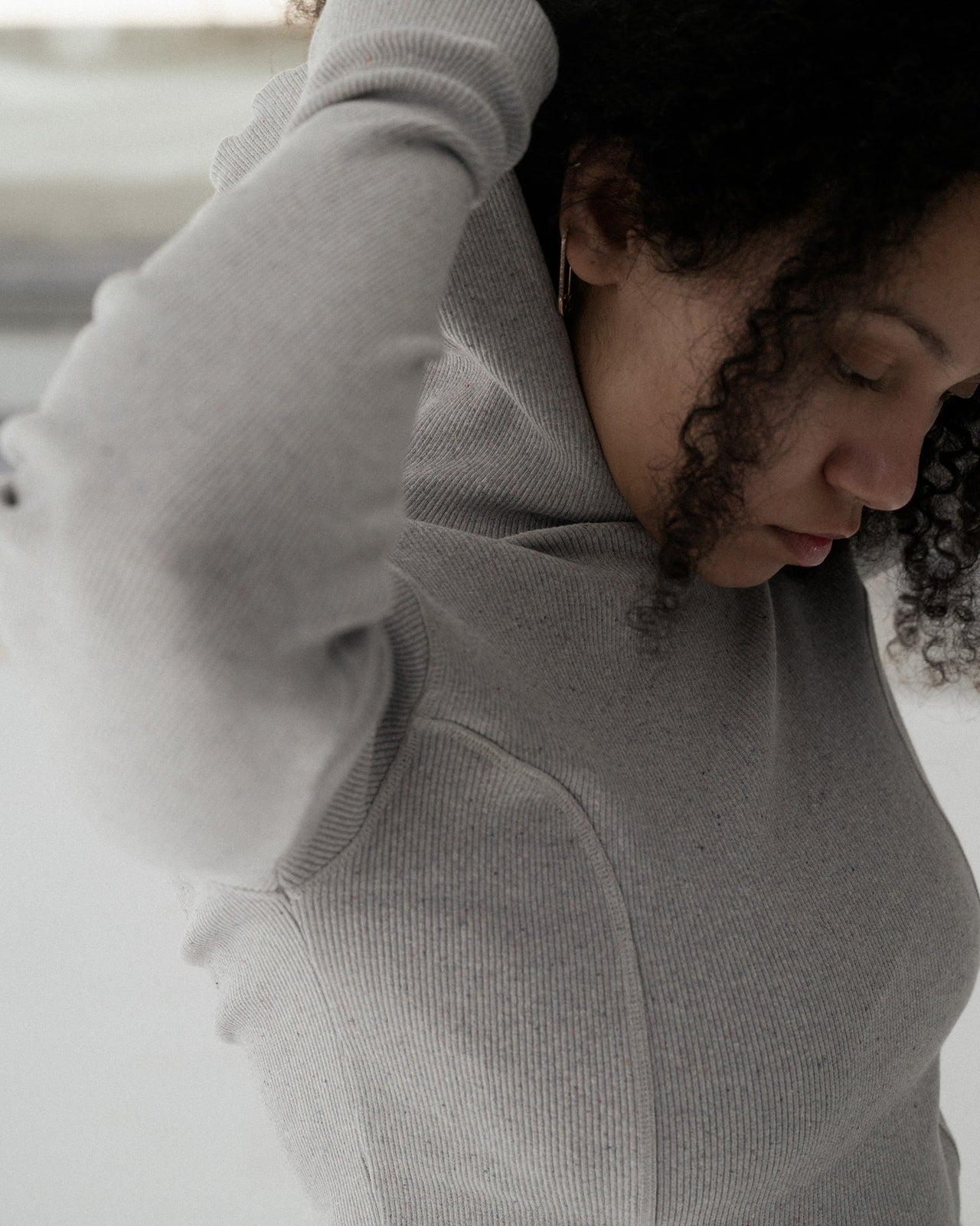 Hanifa Hoodie - Recycled Cotton - Grey Melange