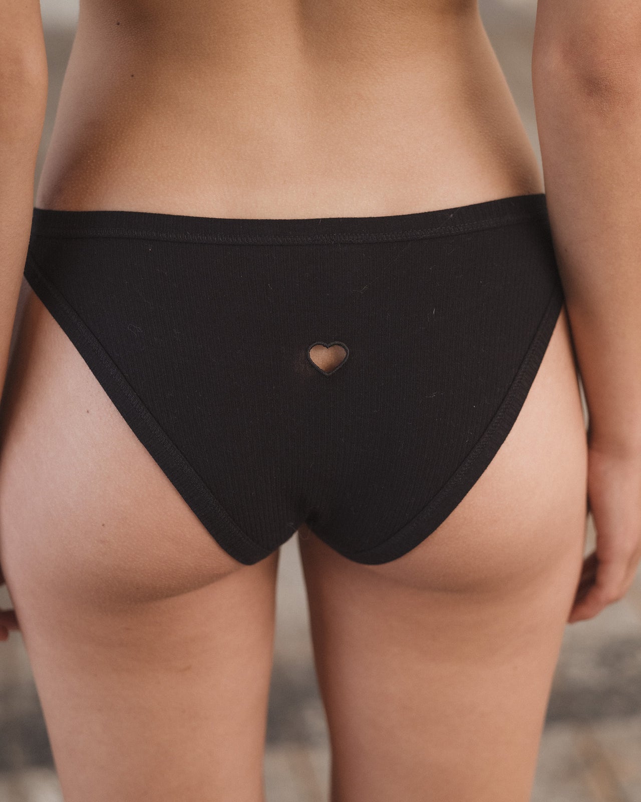 Heart Bell Pants - Organic Cotton Rib - Black