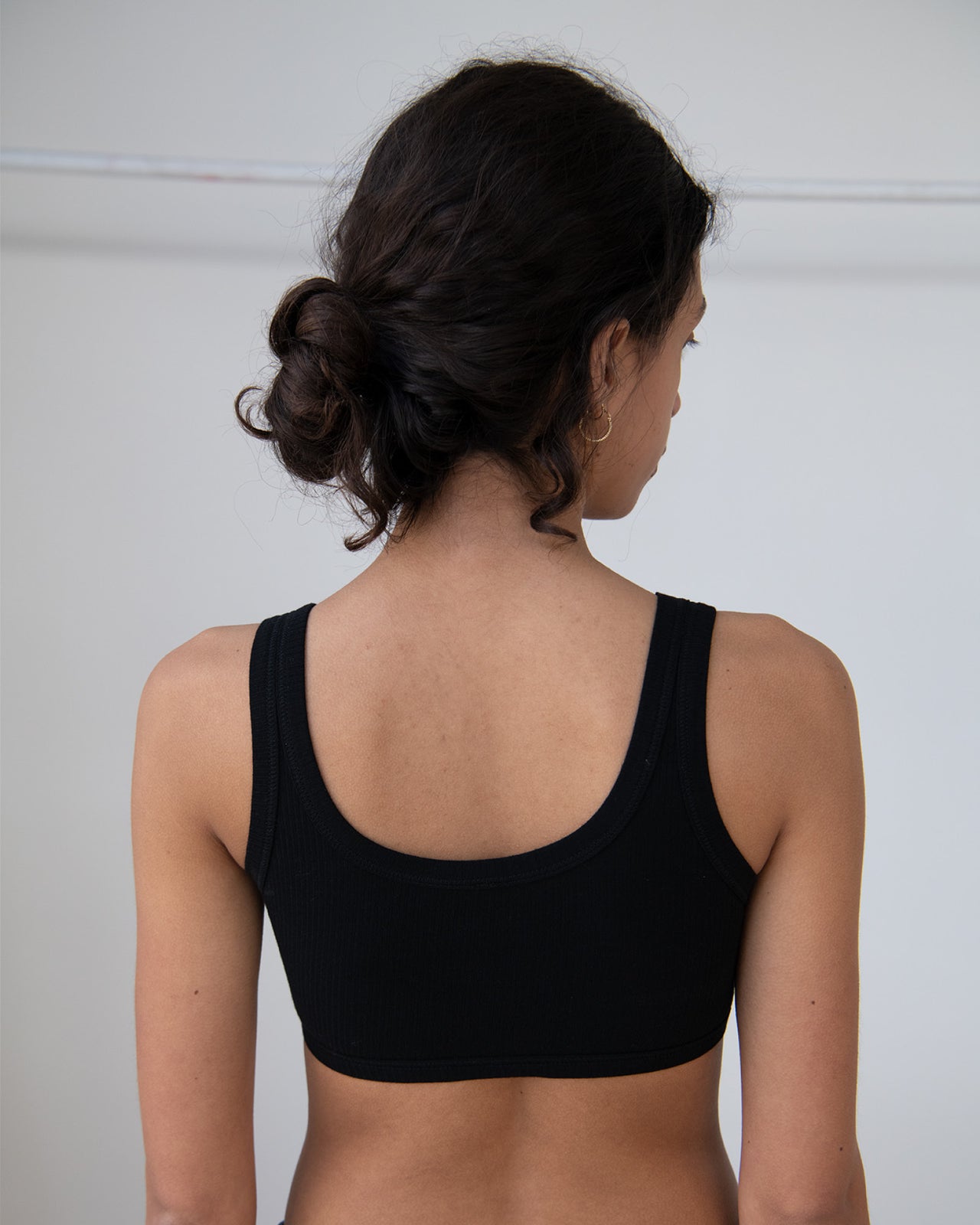 Heart Bra - Organic Cotton Rib - Black