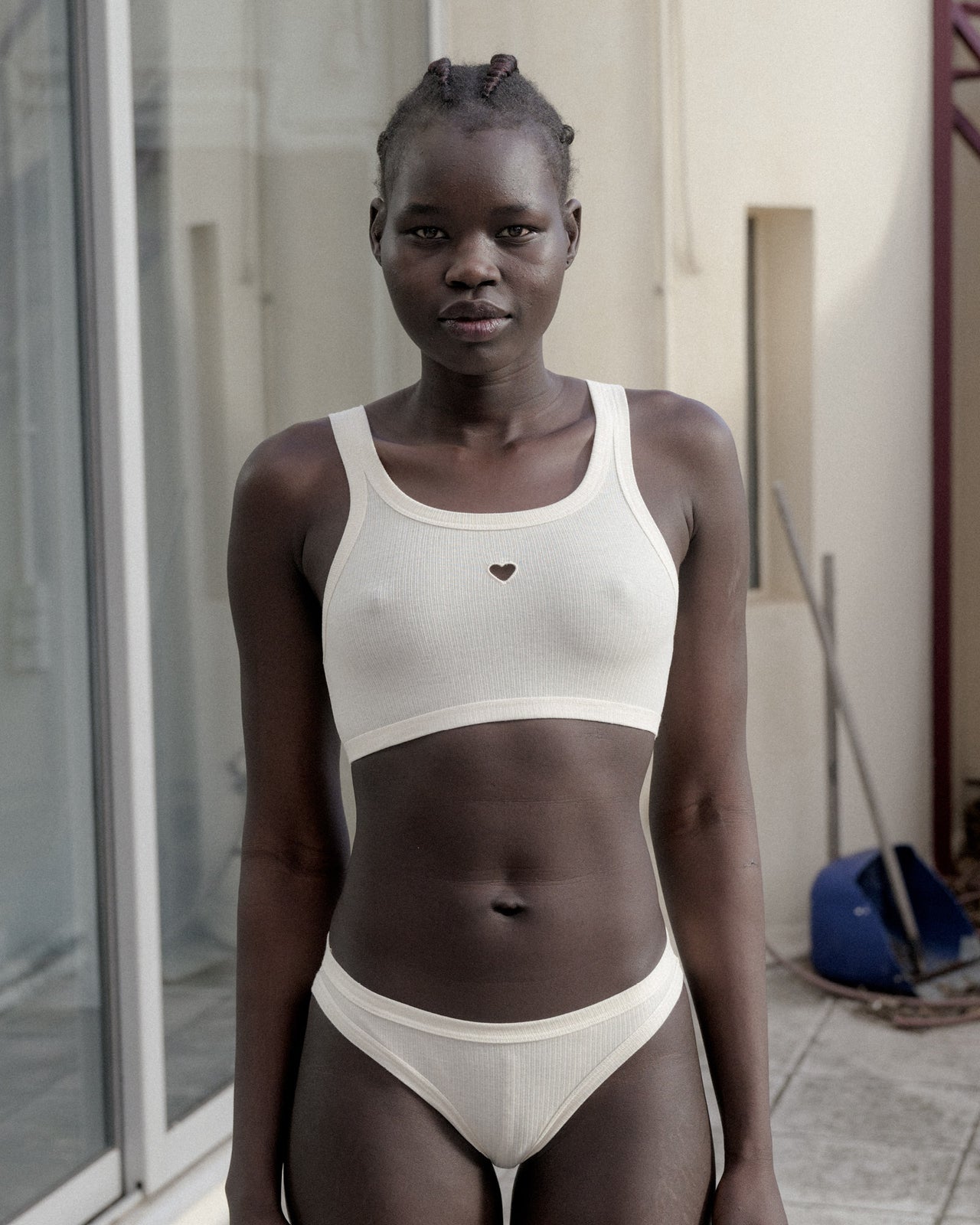 Heart Bra - Organic Cotton Rib - Undyed