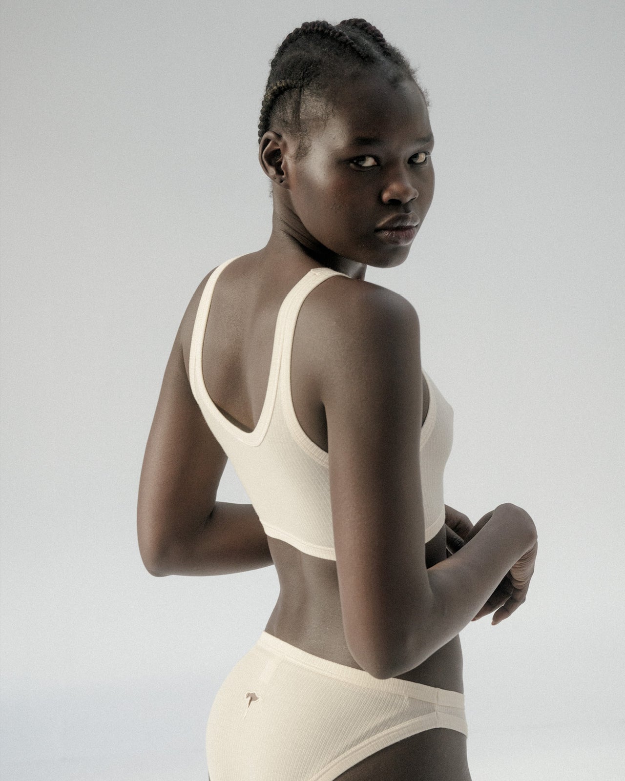 Heart Bra - Organic Cotton Rib - Undyed