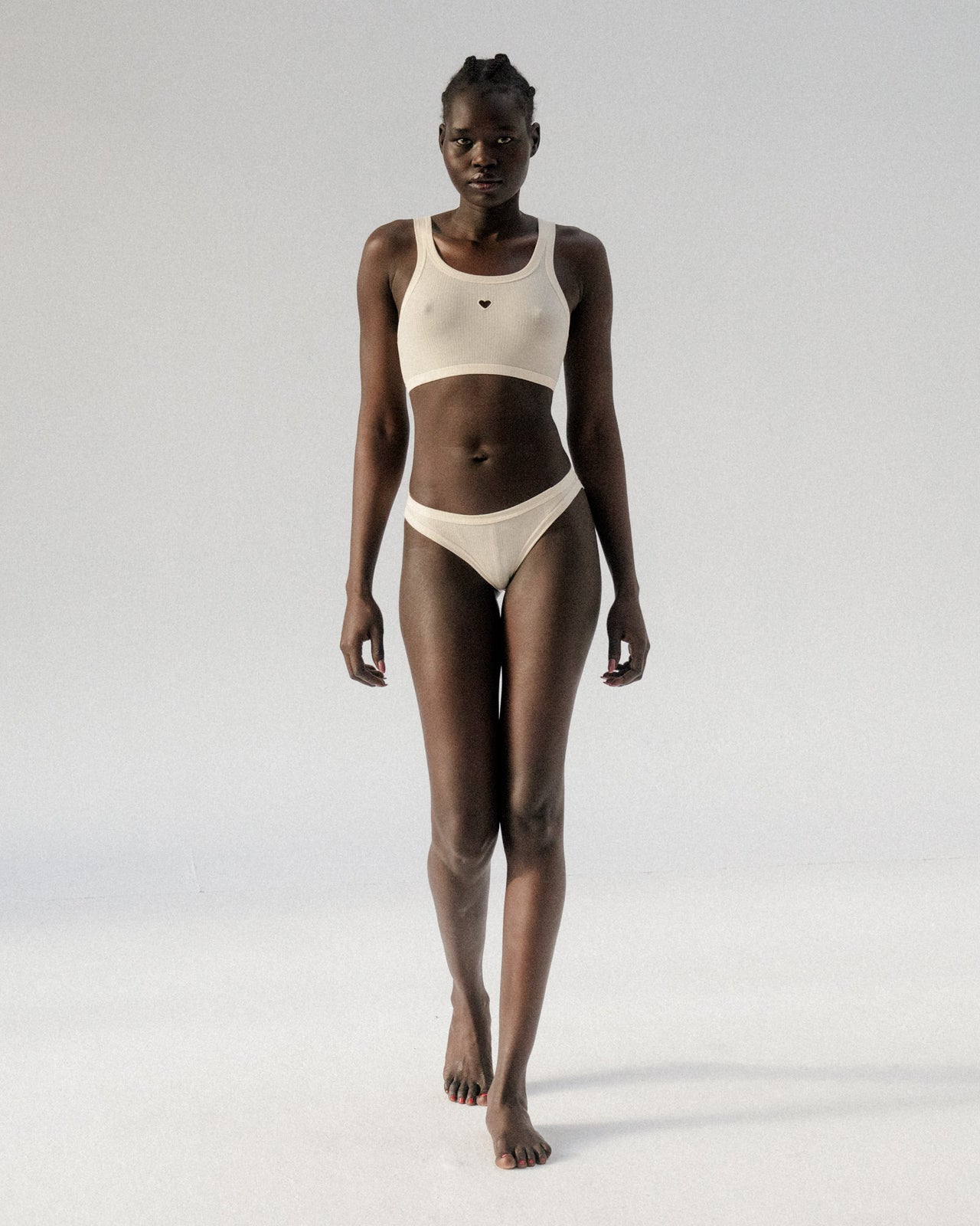 Heart Bra - Organic Cotton Rib - Undyed