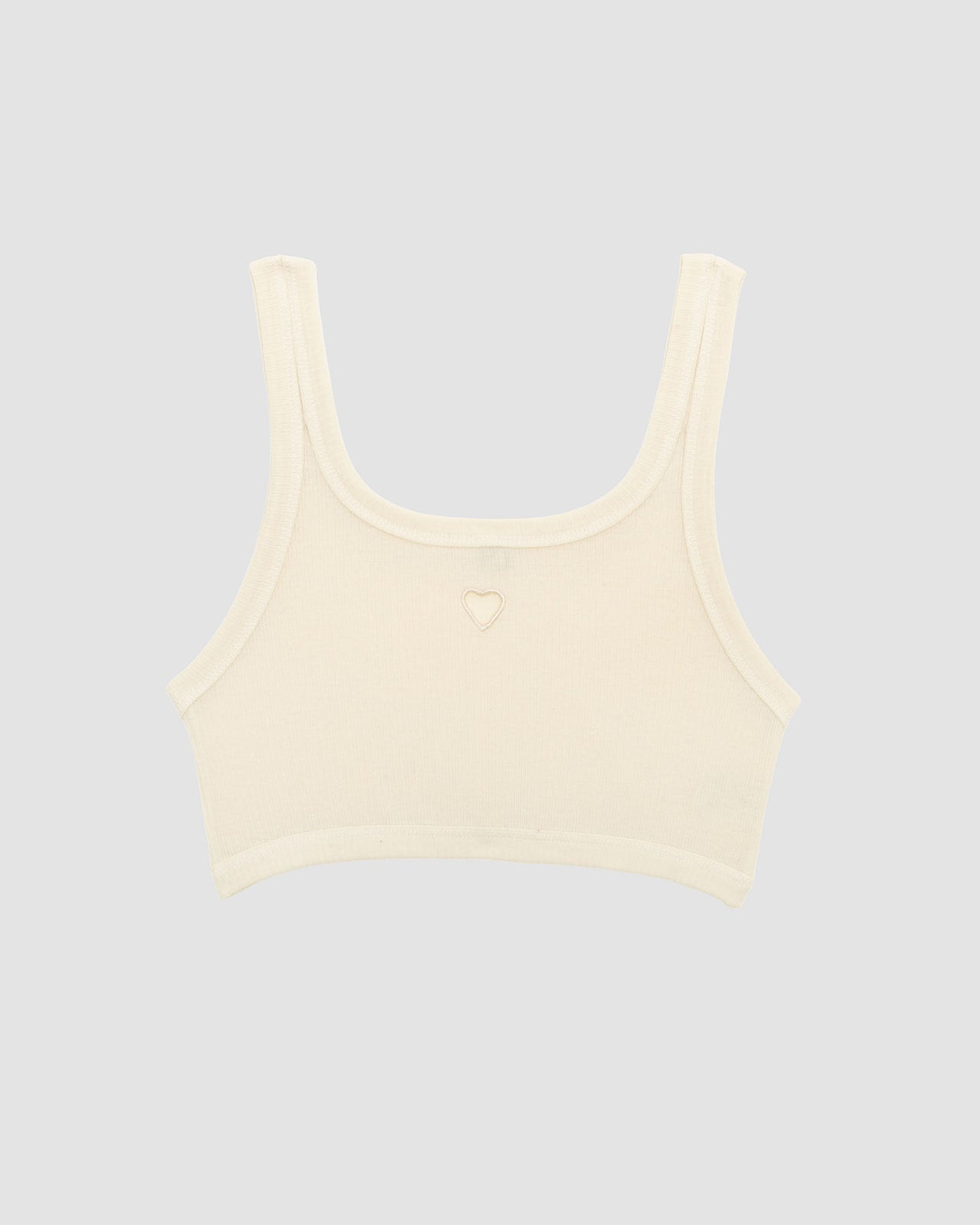 Heart Bra - Organic Cotton Rib - Undyed