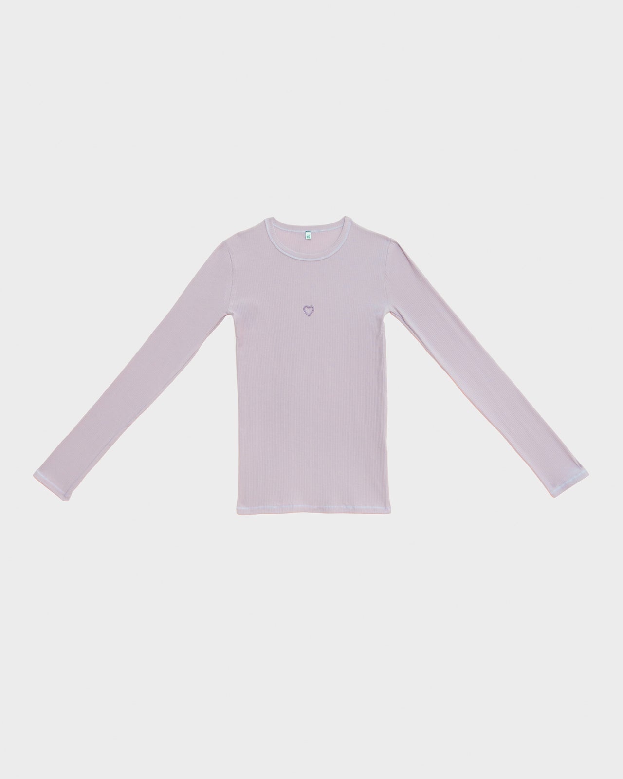 Heart Long Sleeve Tee - Organic Cotton Rib - Verbe Purple