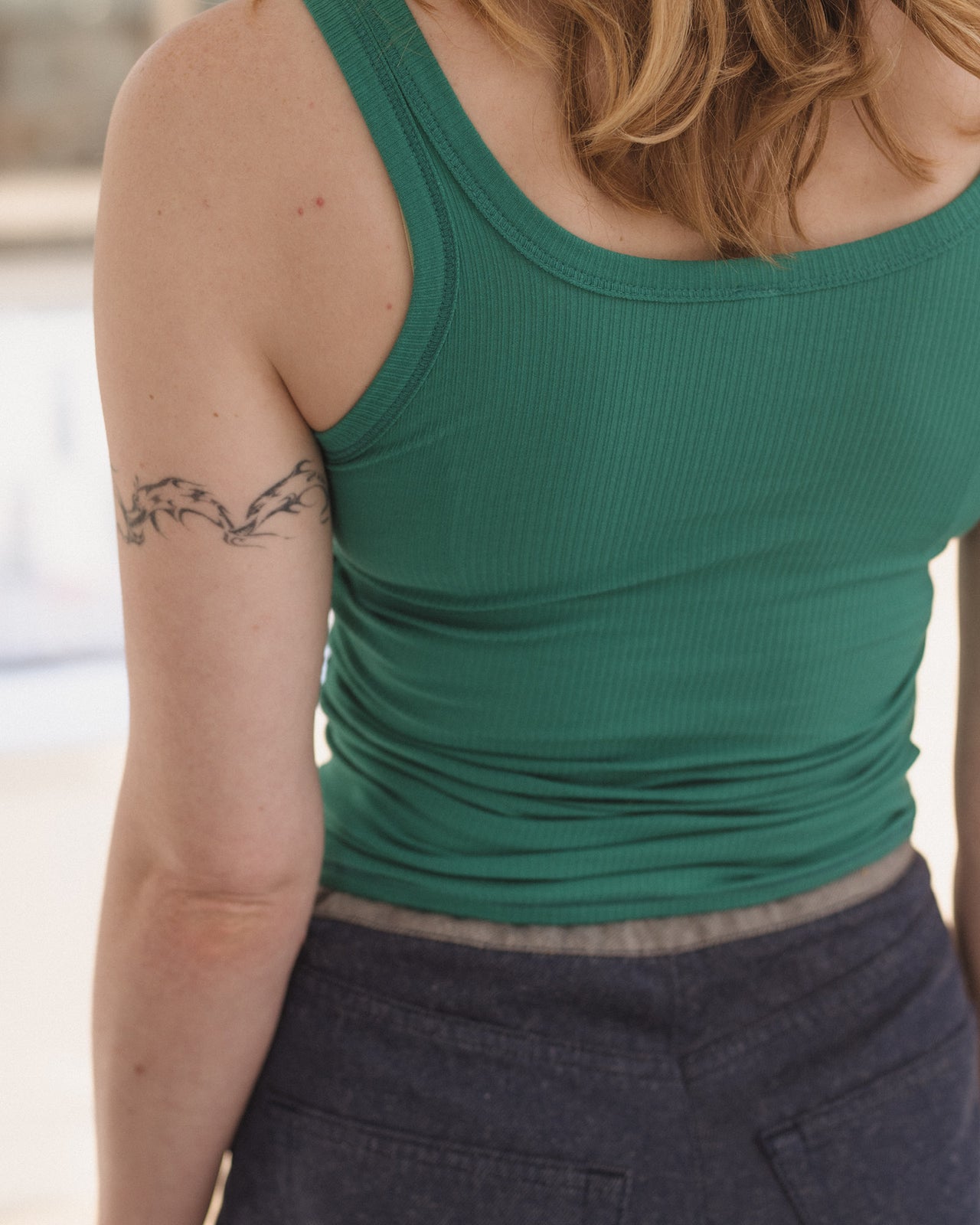 Heart Tank - Organic Cotton Rib - Mira Green