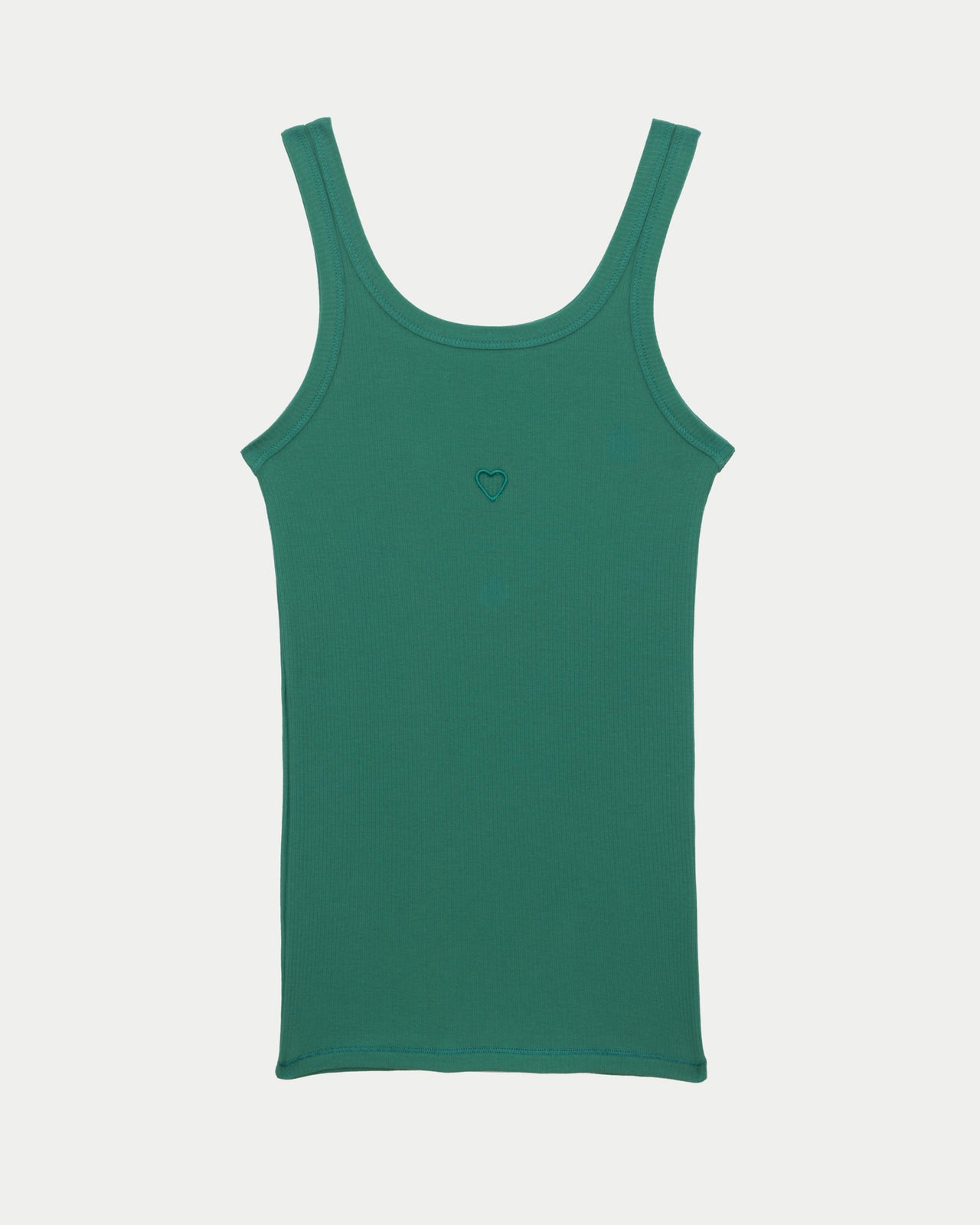 Heart Tank - Organic Cotton Rib - Mira Green