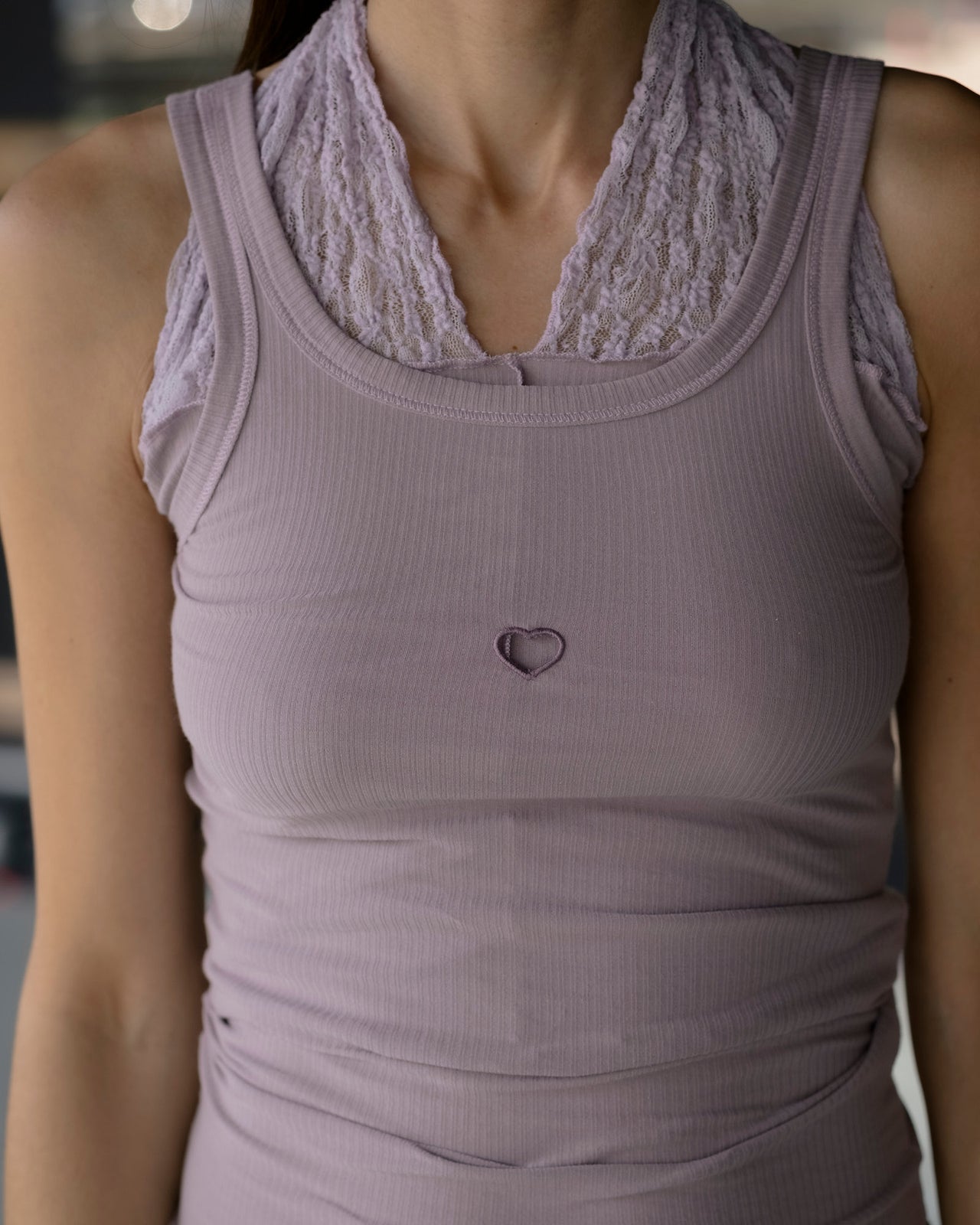Heart Tank - Organic Cotton Rib - Verbe Purple