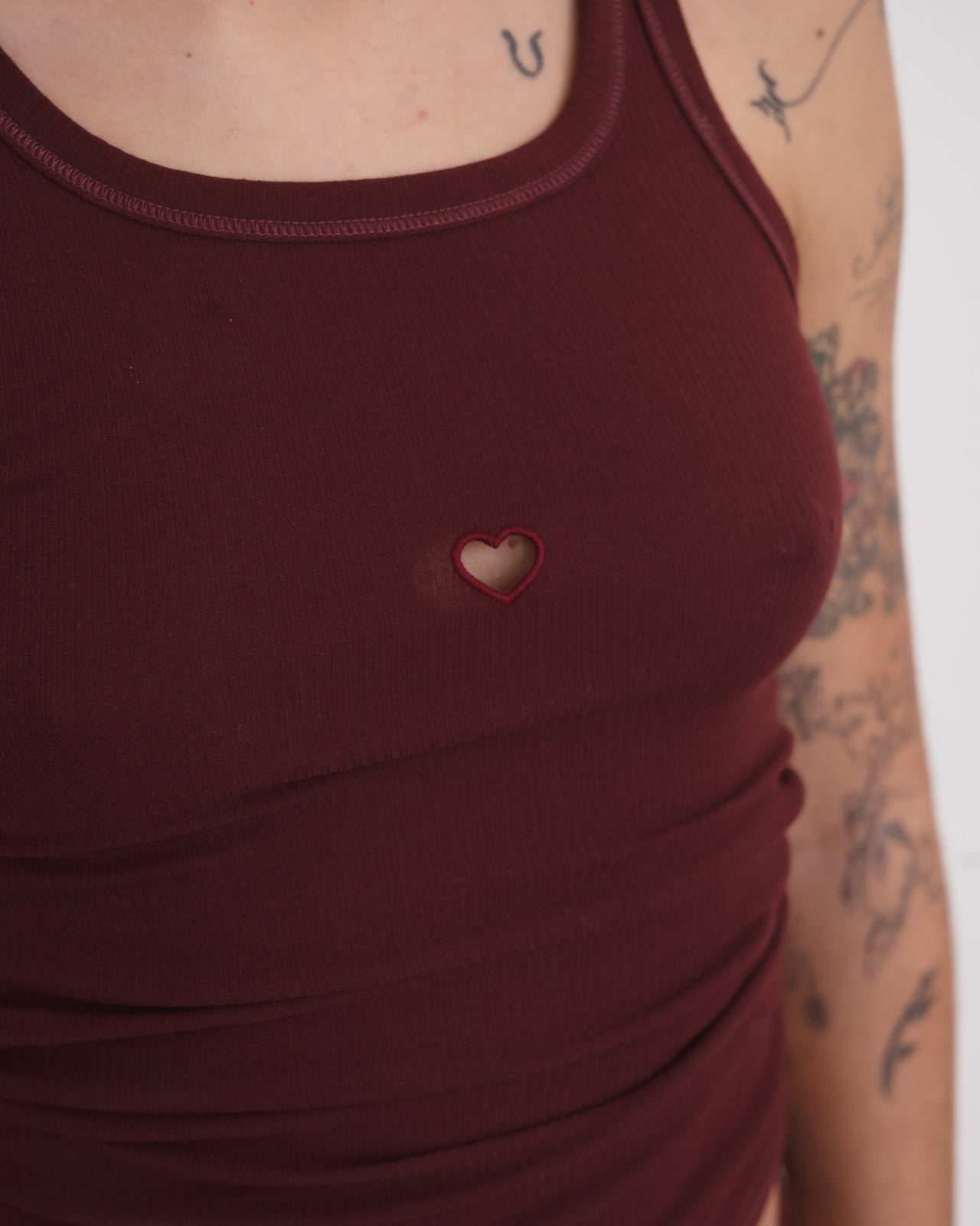 Heart Tank - Organic Cotton Rib - Nara Red