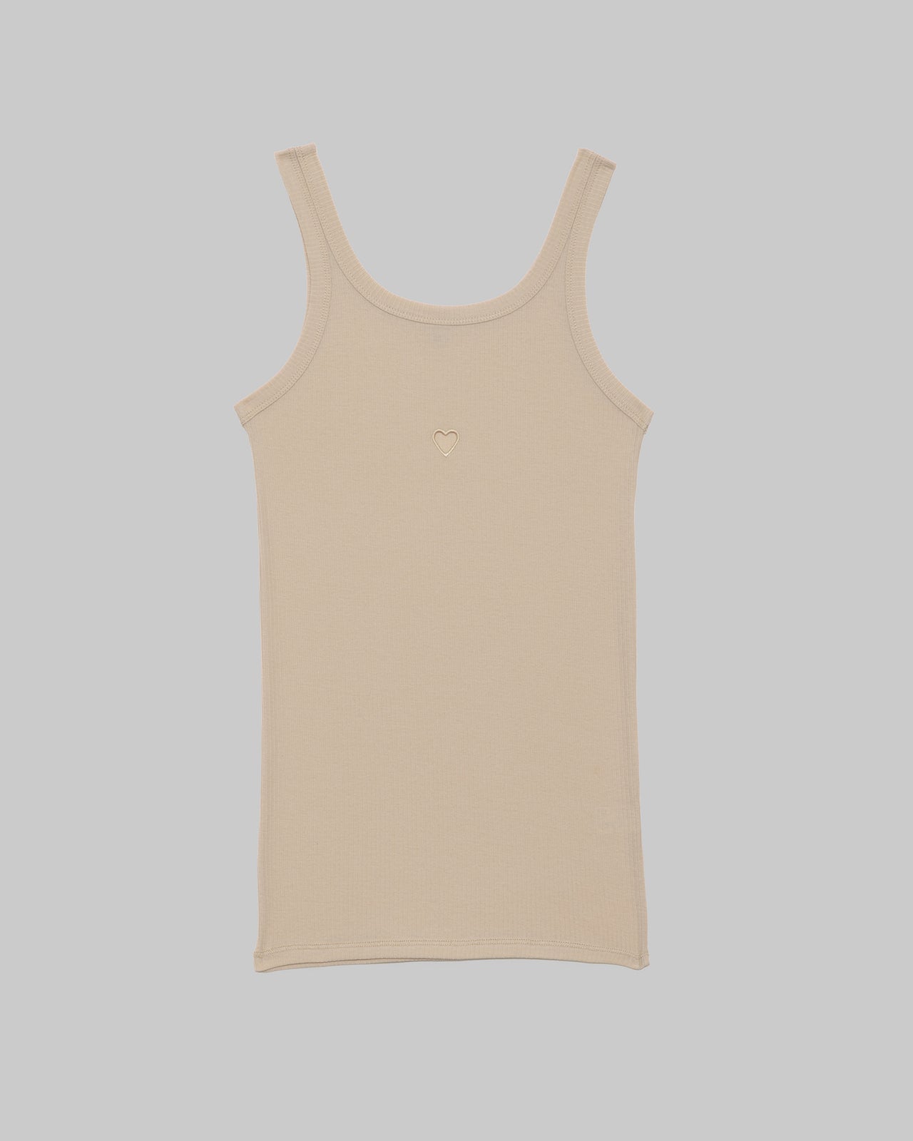 Heart Tank - Organic Cotton Rib - Tin Beige