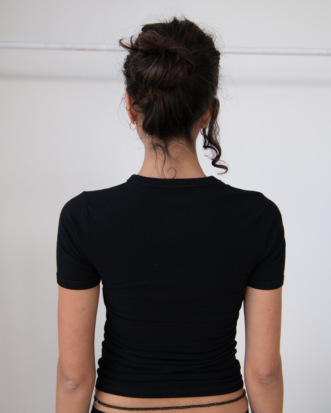 Heart Tee Shirt - Organic Cotton Rib - Black