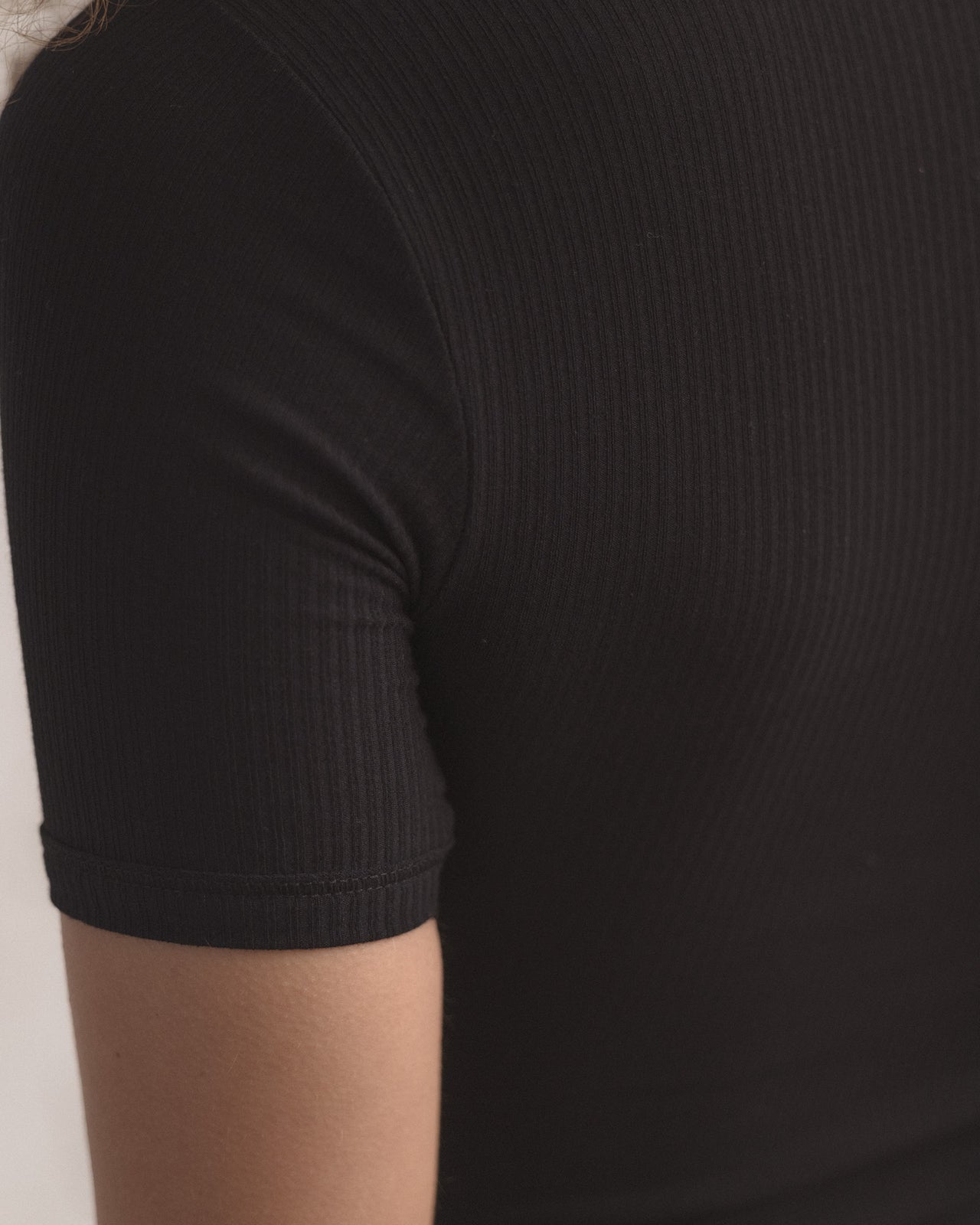 Heart Tee Shirt - Organic Cotton Rib - Black