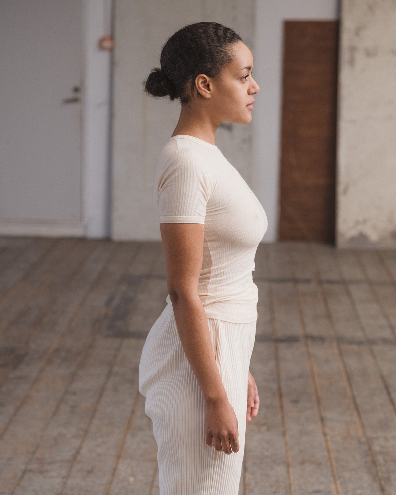 Heart Tee Shirt - Organic Cotton Rib - Undyed