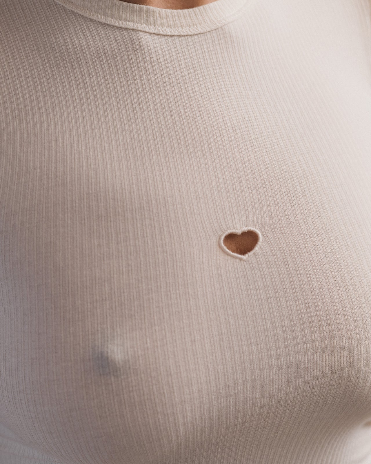 Heart Tee Shirt - Organic Cotton Rib - Undyed