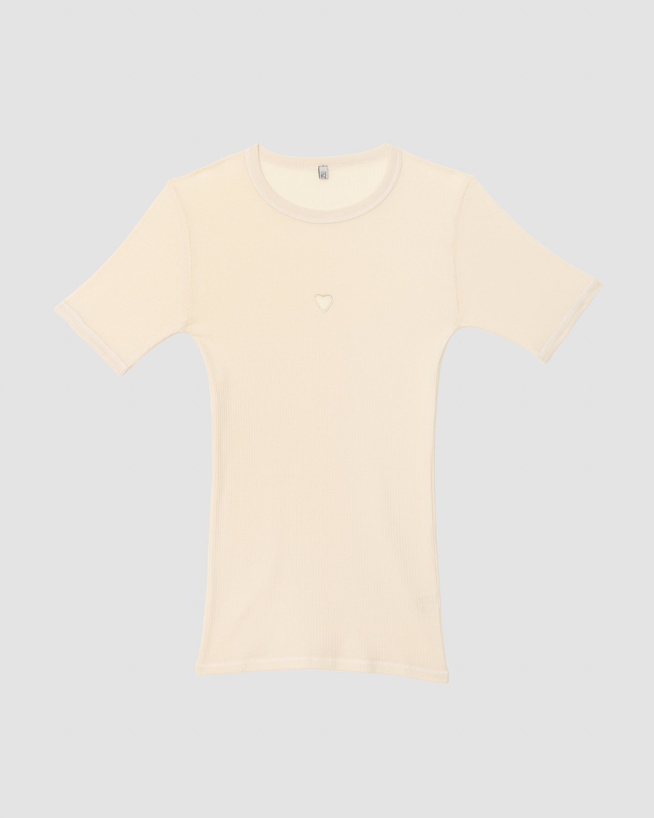 Heart Tee Shirt - Organic Cotton Rib - Undyed