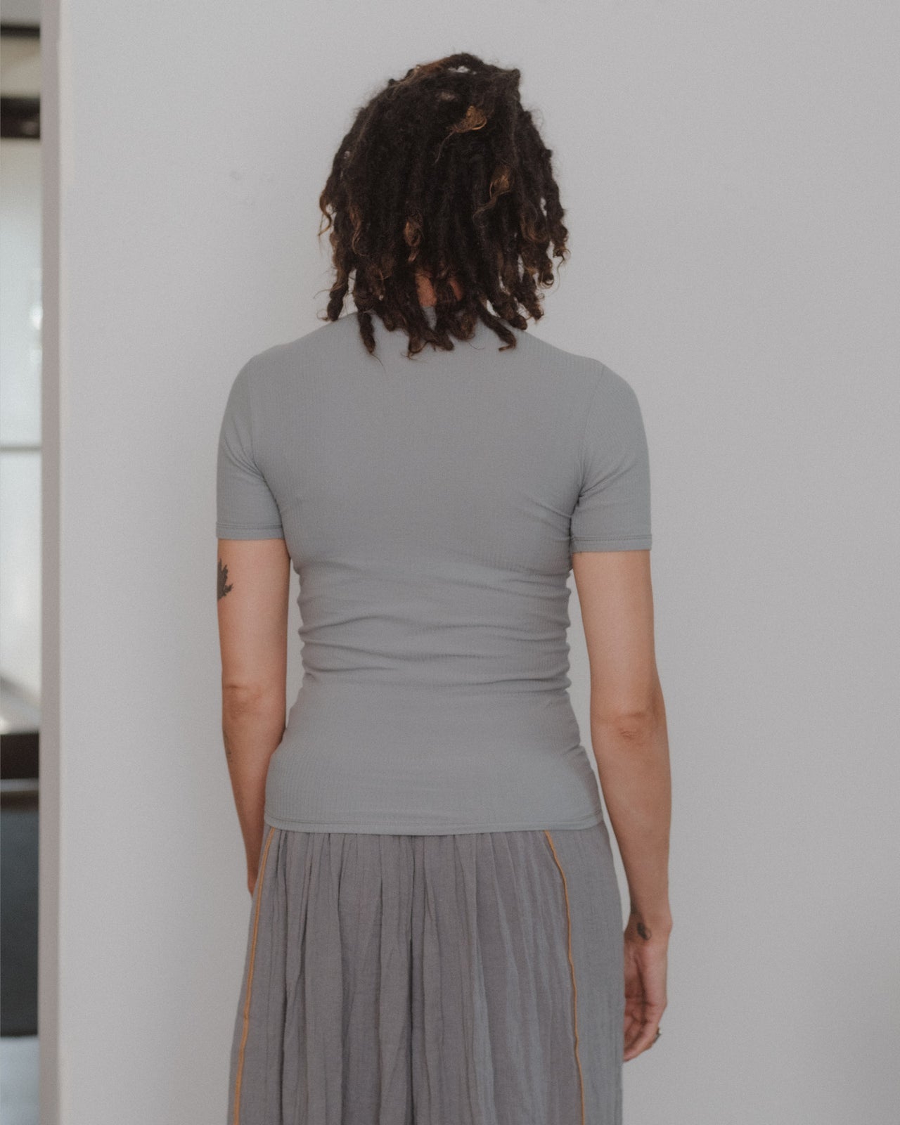 Heart Tee Shirt - Organic Cotton Rib - Bow Blue