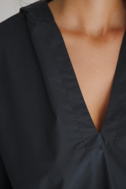 Hujui Top - Organic Cotton Poplin - Black