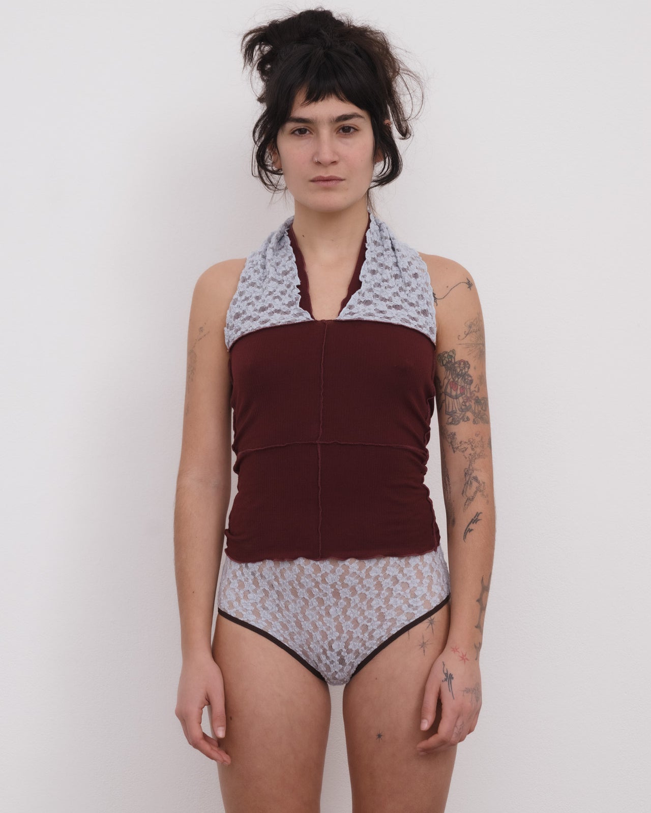 Husk Top - Organic Cotton Rib - Nara Red / Dona Blue