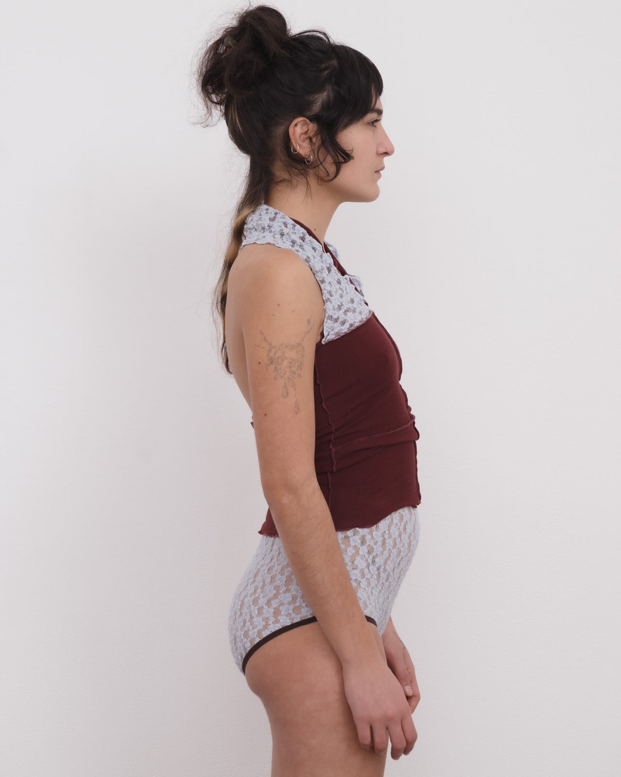 Husk Top - Organic Cotton Rib - Nara Red / Dona Blue