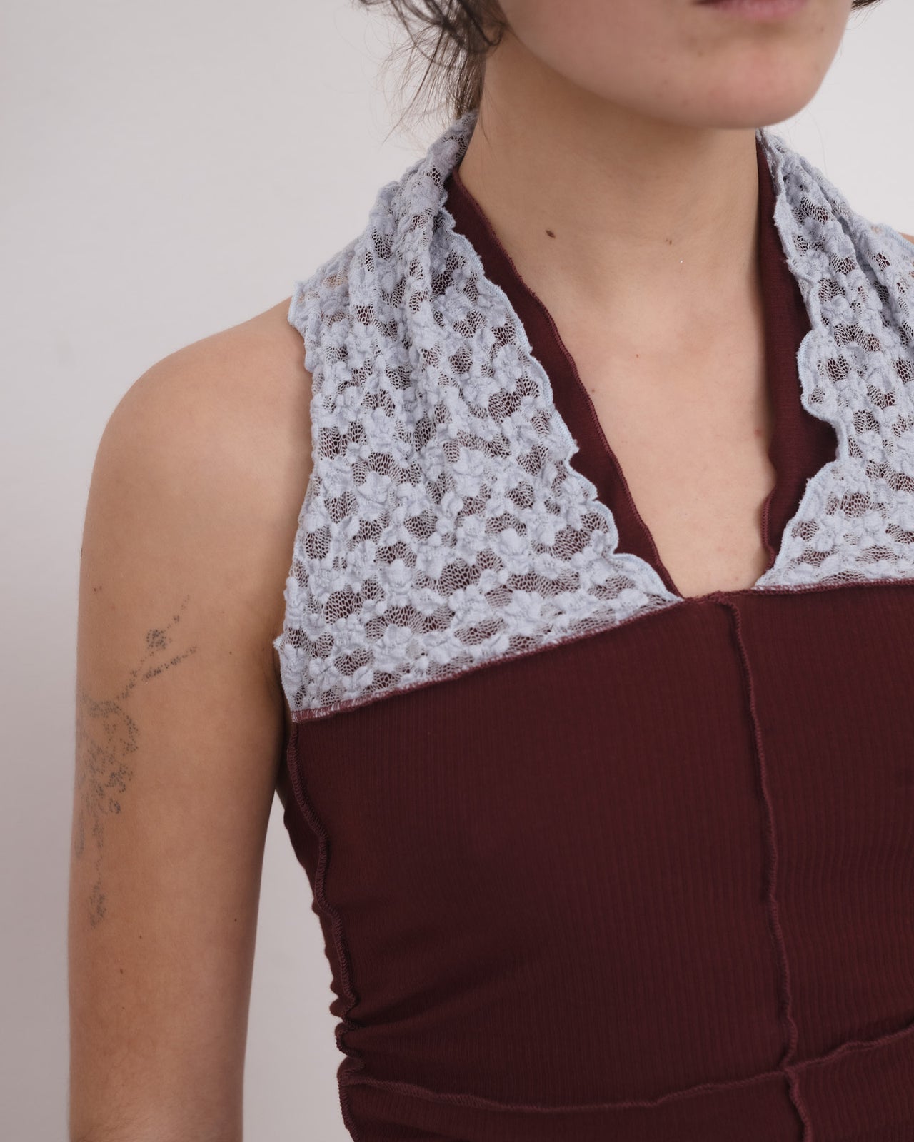 Husk Top - Organic Cotton Rib - Nara Red / Dona Blue
