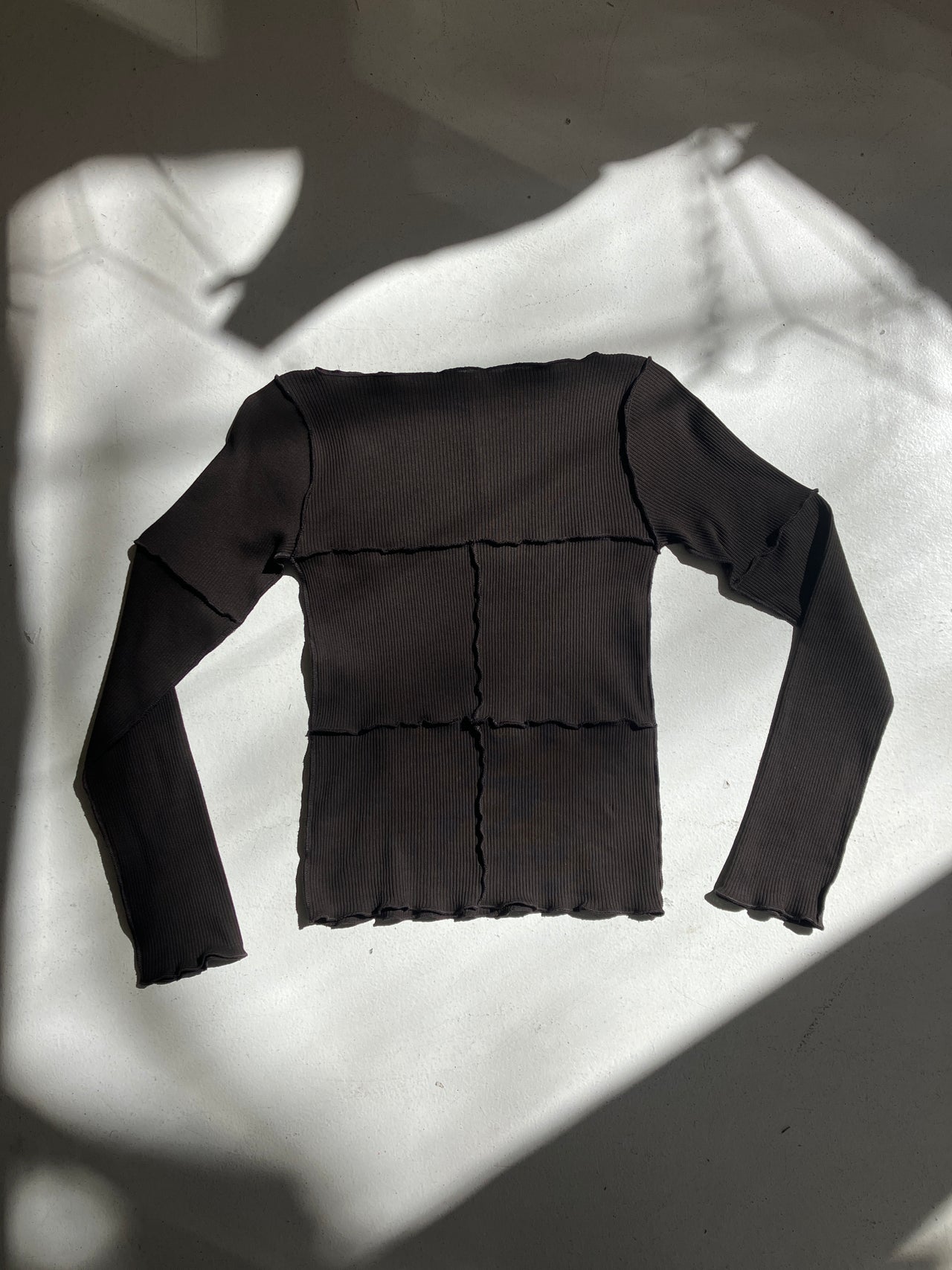 Cinder Long Sleeve Tee - Recycled Cotton Rib - Fovea