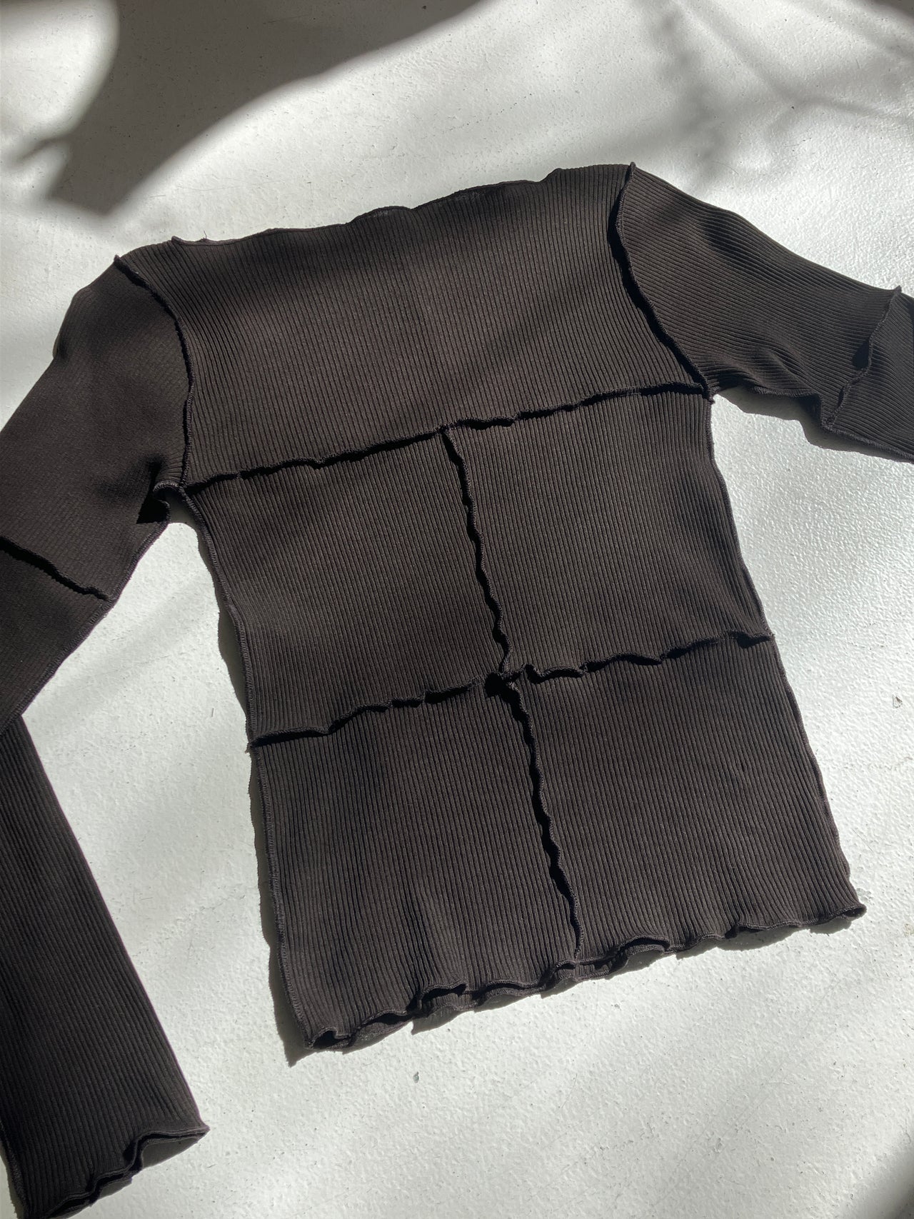 Cinder Long Sleeve Tee - Recycled Cotton Rib - Fovea