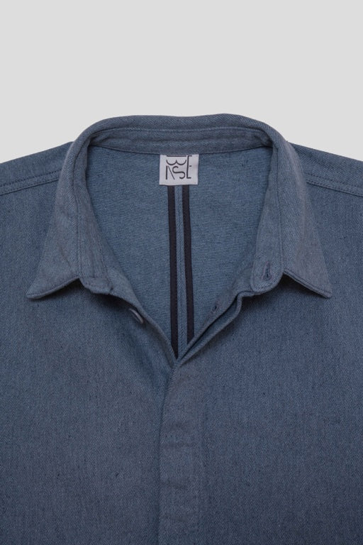 Indre Jacket - Recycled Cotton - Grey/Blue - AU22