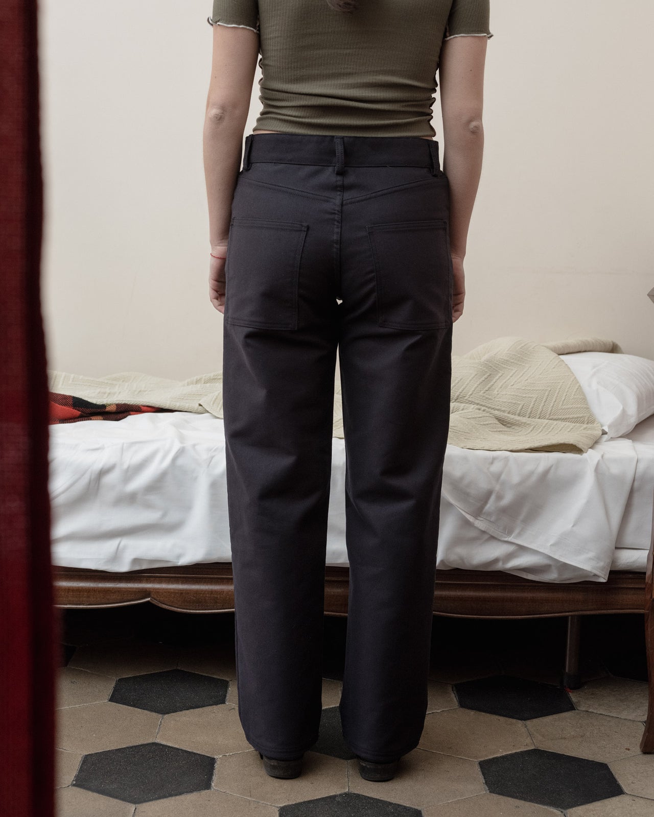 Indre Pants - Cotton Canvas - Black - WT23