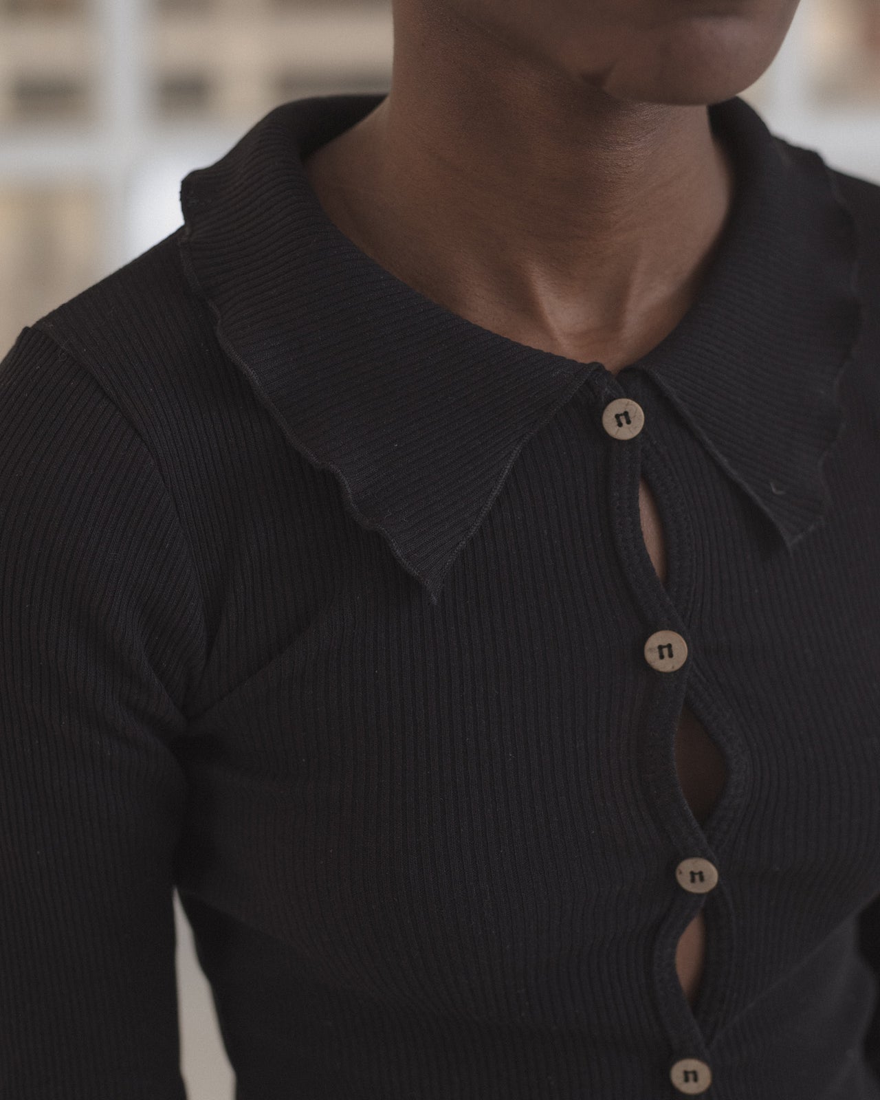 Iso Shirt - Recycled Cotton Rib - Black