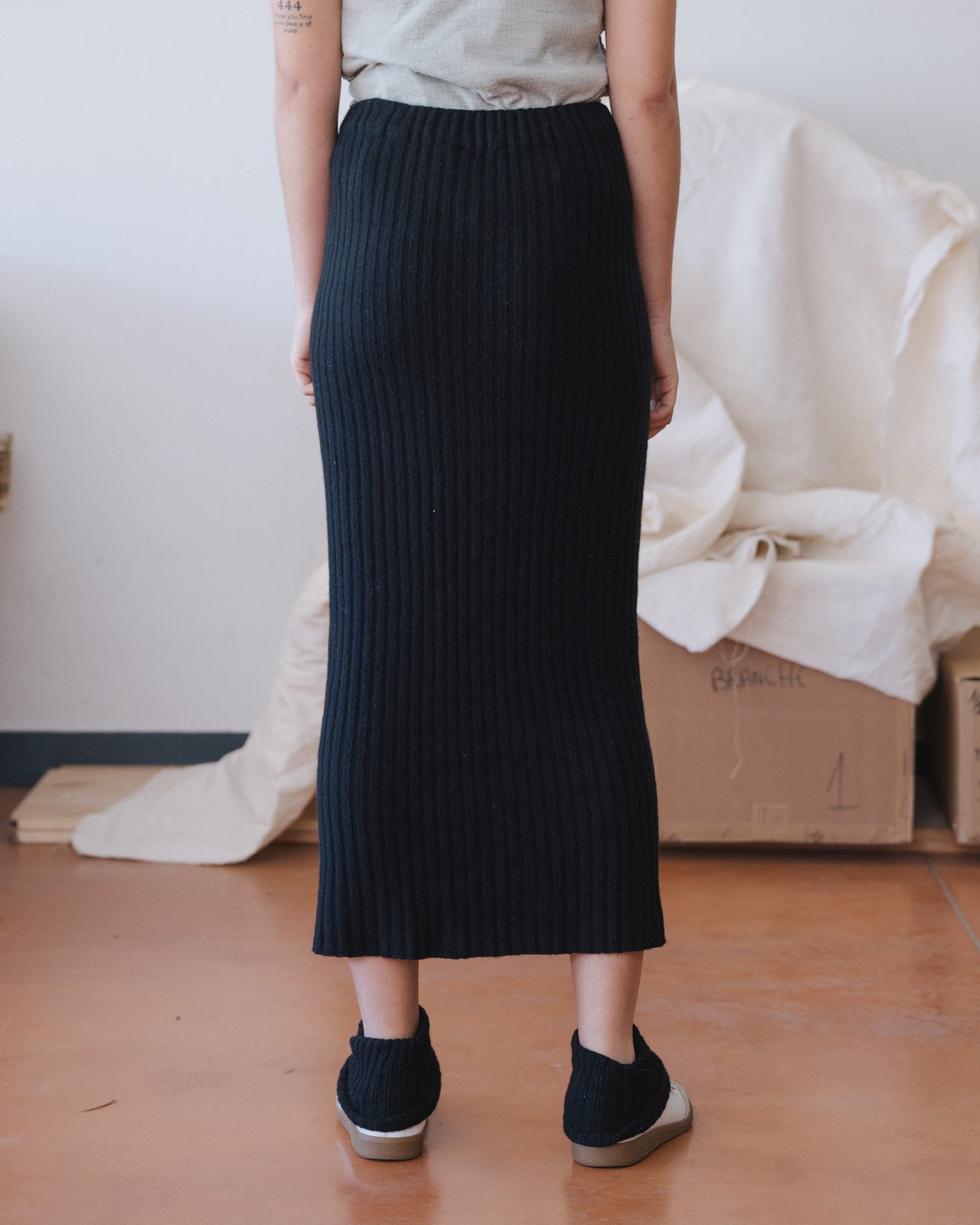 Kai Skirt - Recycled Cashmere - Black