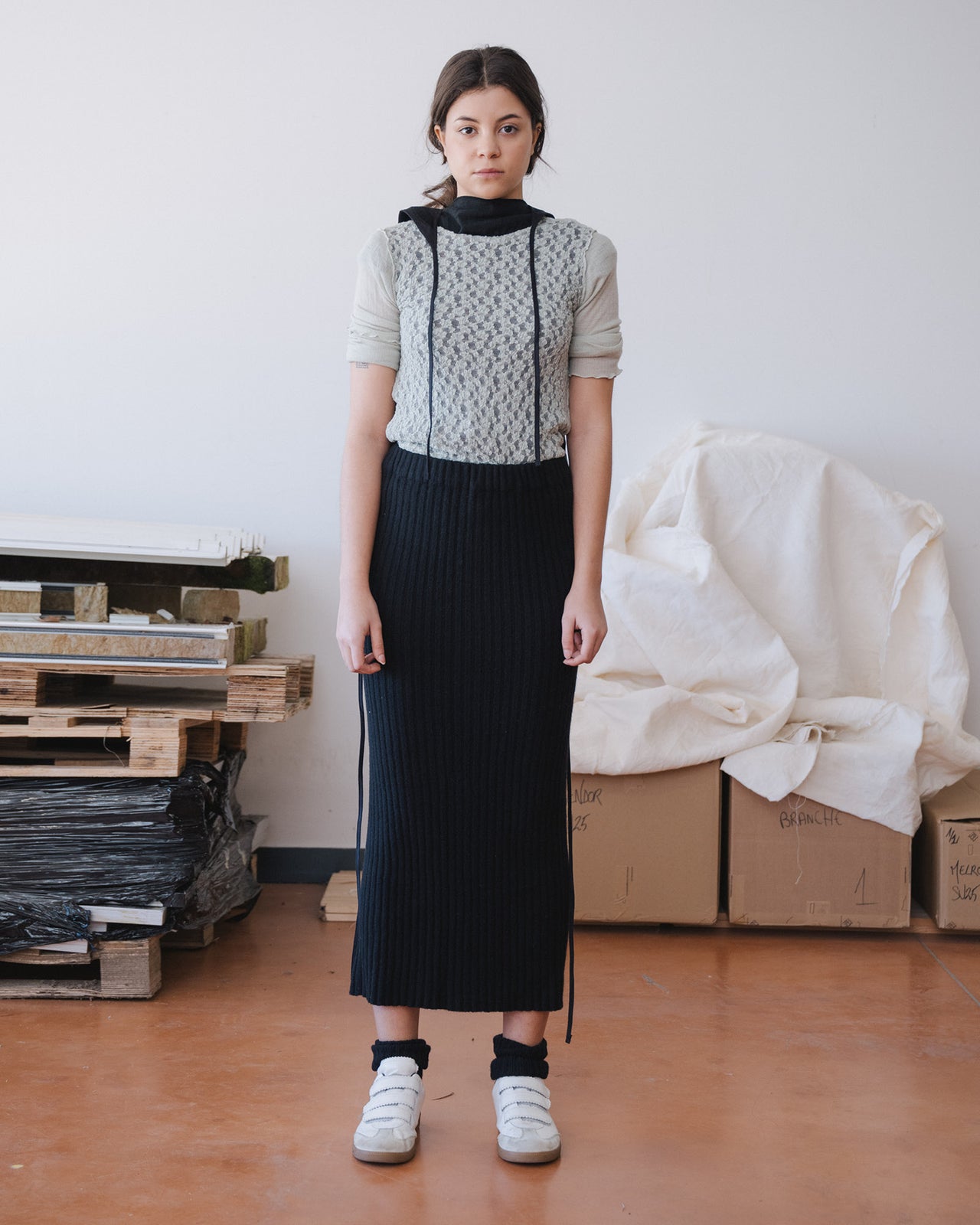 Kai Skirt - Recycled Cashmere - Black