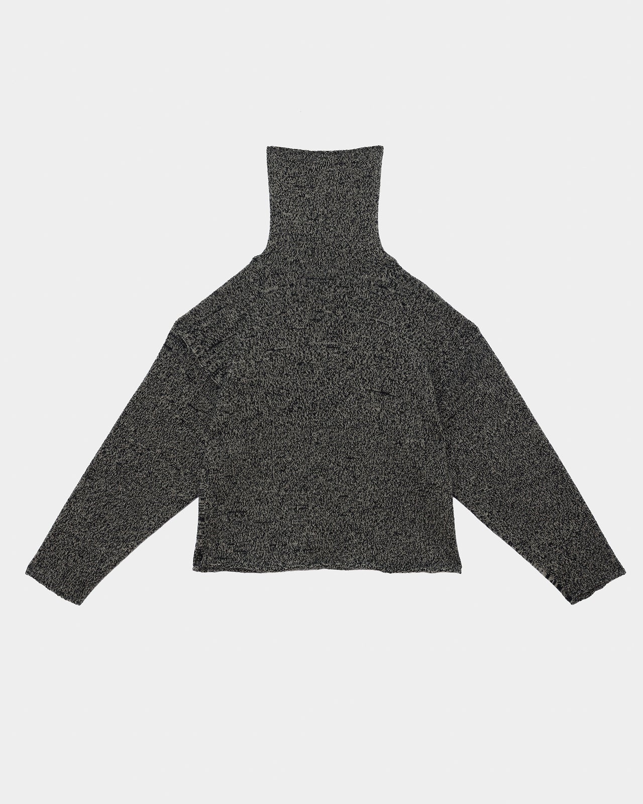 Kem Turtleneck - Recycled Cashmere - Black / Camel Melange
