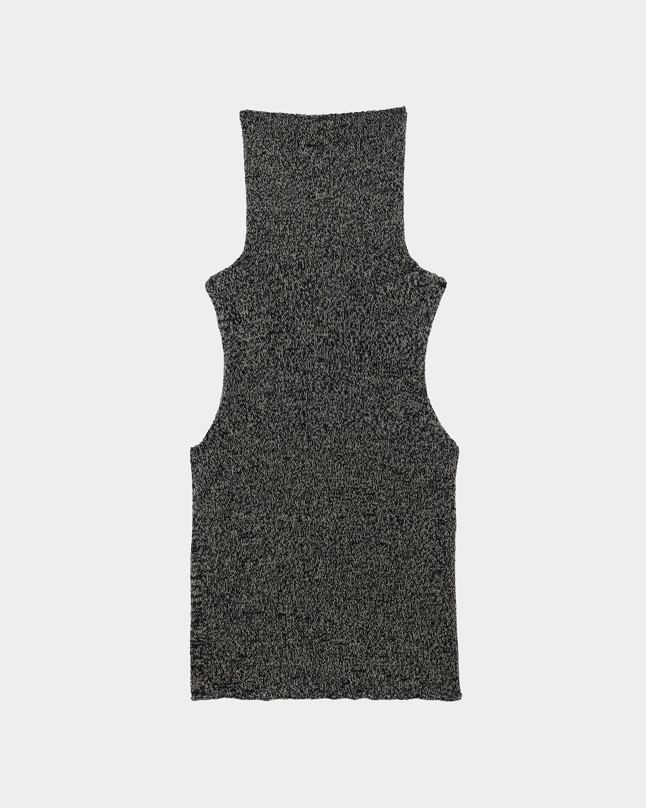Kem Turtleneck Vest - Recycled Cashmere - Black / Camel Melange