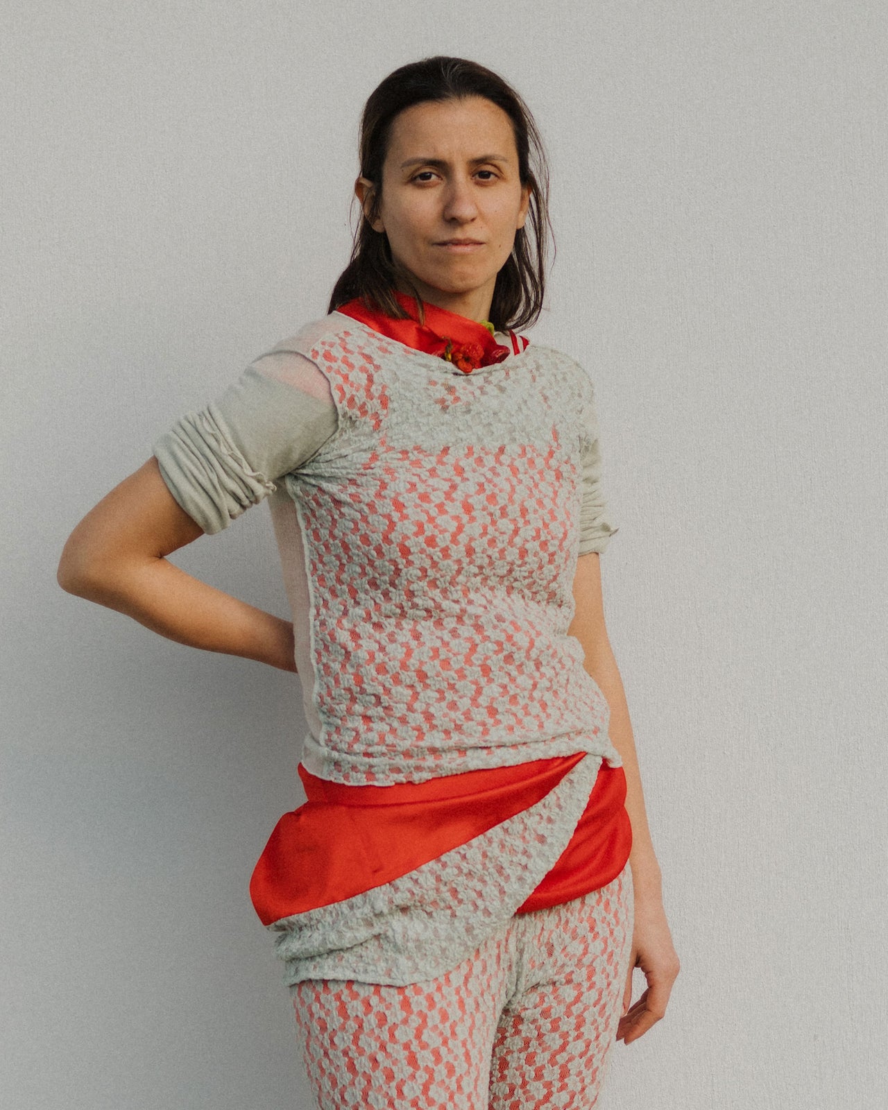 Kenru Long Sleeve Tee - Fine Wool Rib - Brun Green