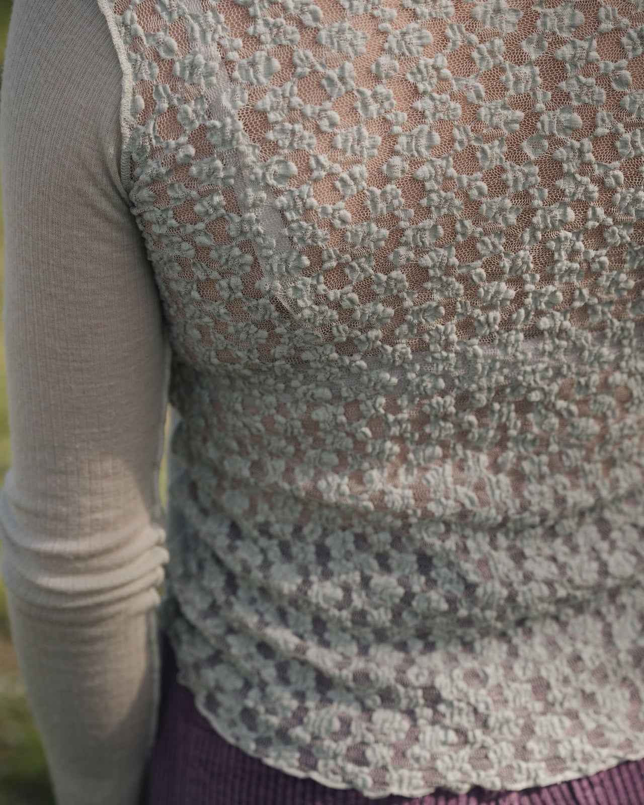 Kenru Long Sleeve Tee - Fine Wool Rib - Brun Green