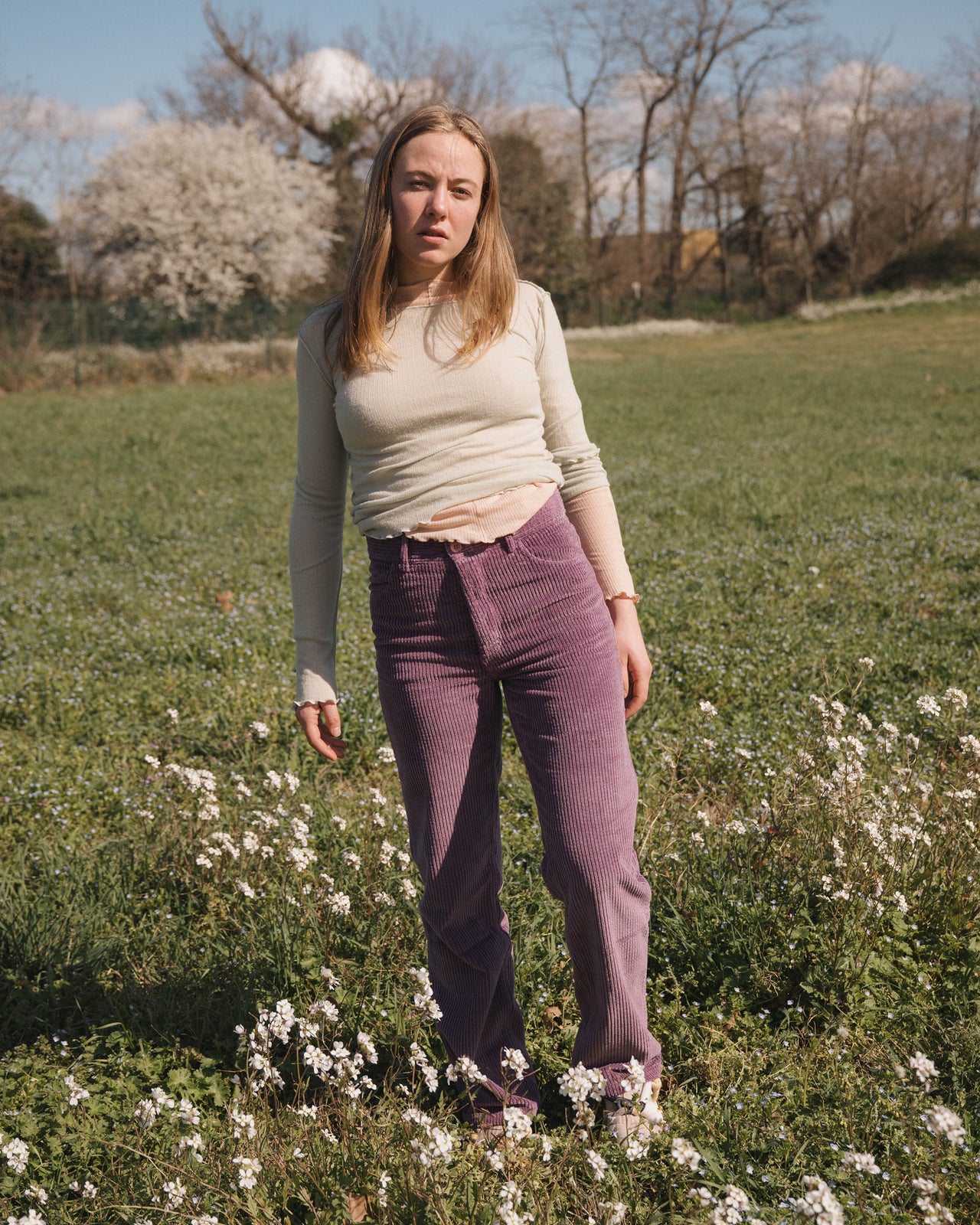 Kenru Long Sleeve Tee - Fine Wool Rib - Brun Green