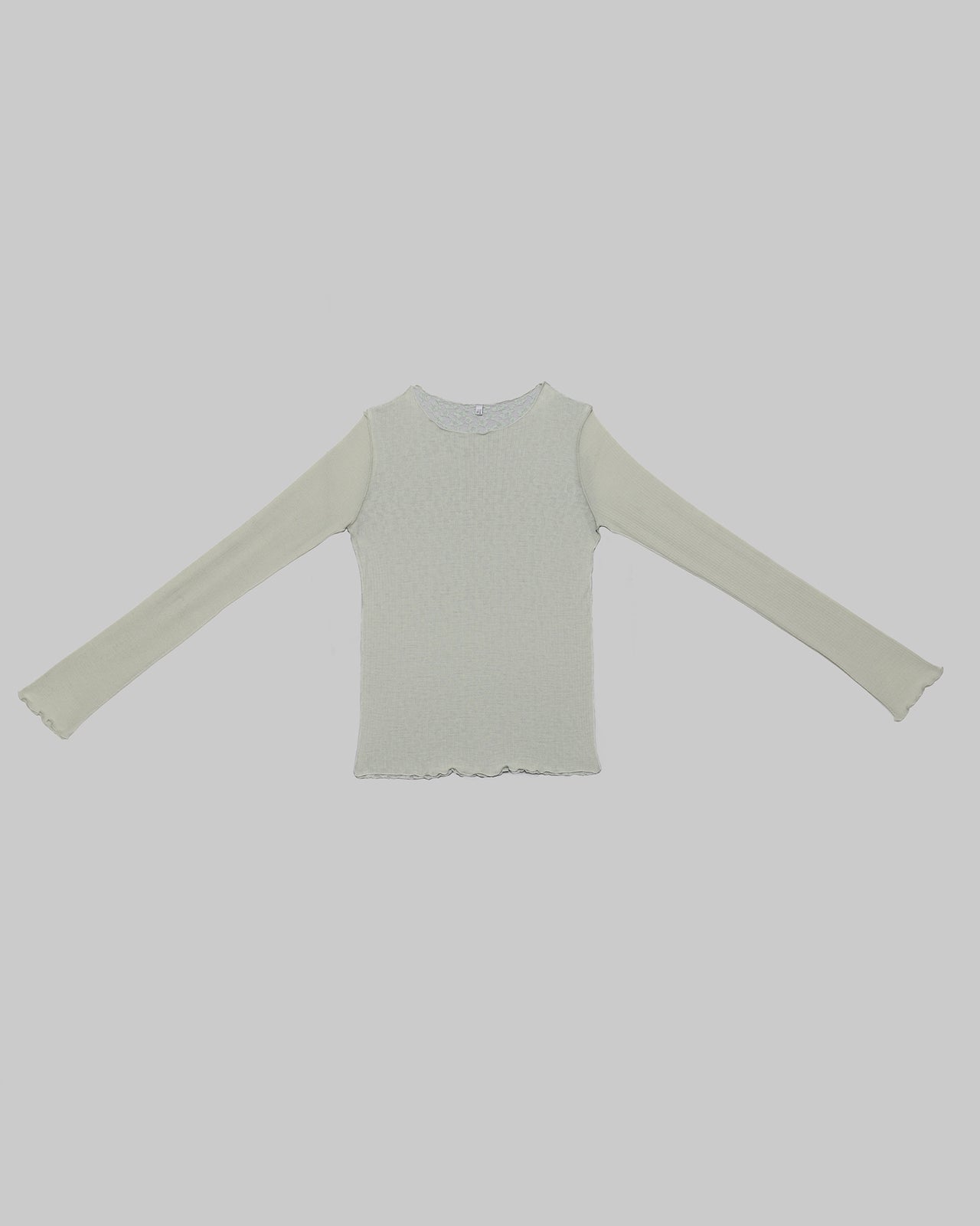 Kenru Long Sleeve Tee - Fine Wool Rib - Brun Green