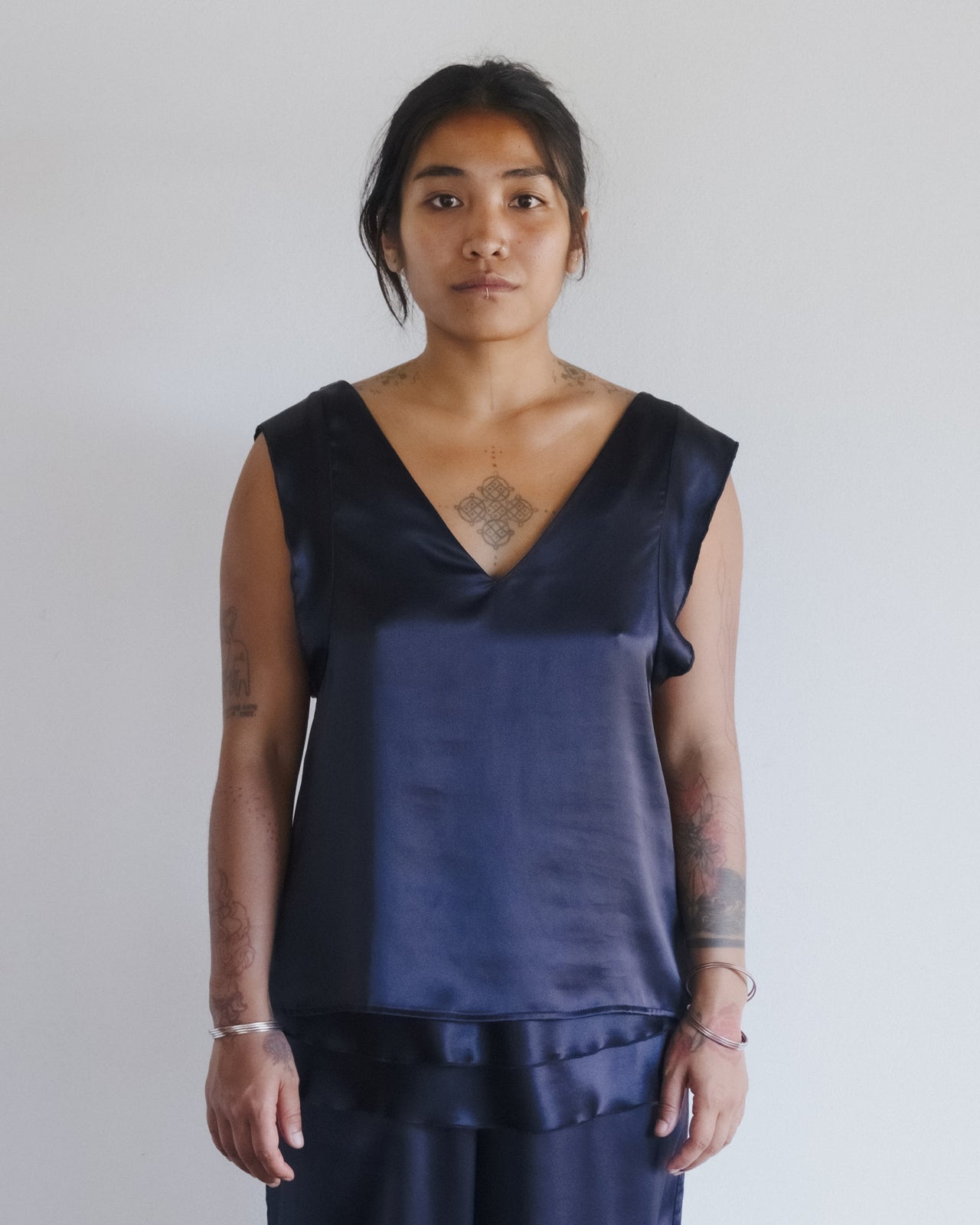 Kin Top - Silk Satin - Black