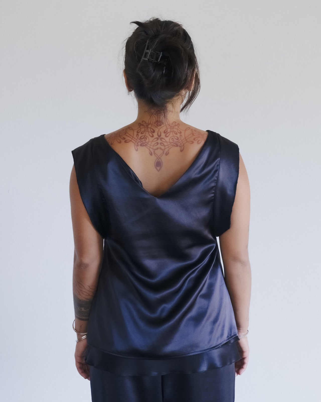 Kin Top - Silk Satin - Black