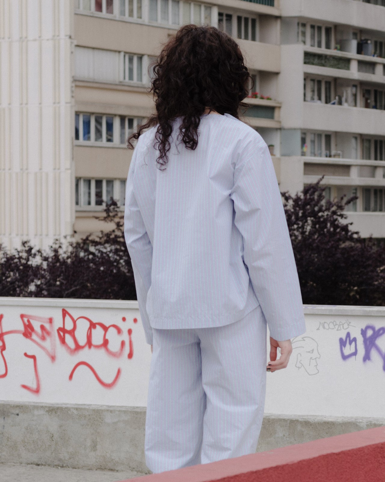 Kolla Blouse - Giza Cotton - Lilac Stripe