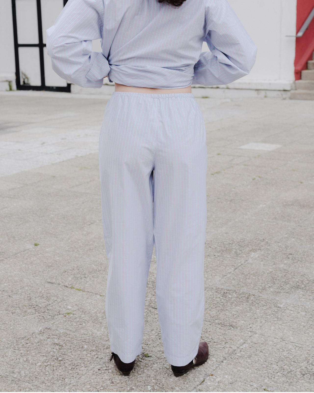 Kolla Pants - Giza Cotton - Lilac Stripe