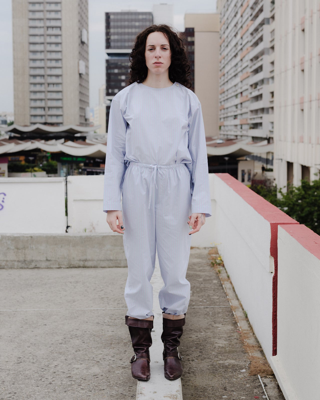 Kolla Pants - Giza Cotton - Lilac Stripe